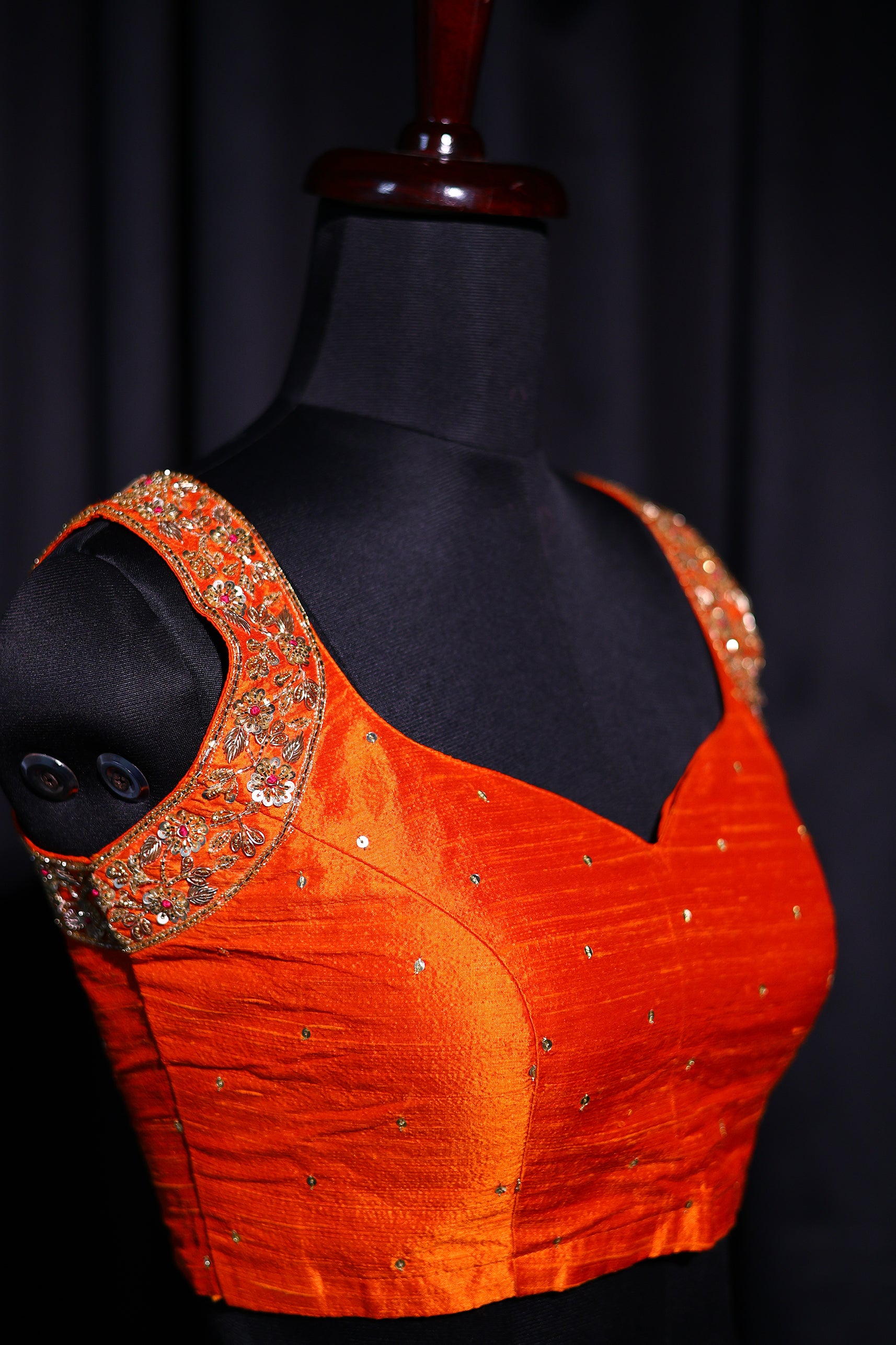 Raw Silk Sleeveless Blouse