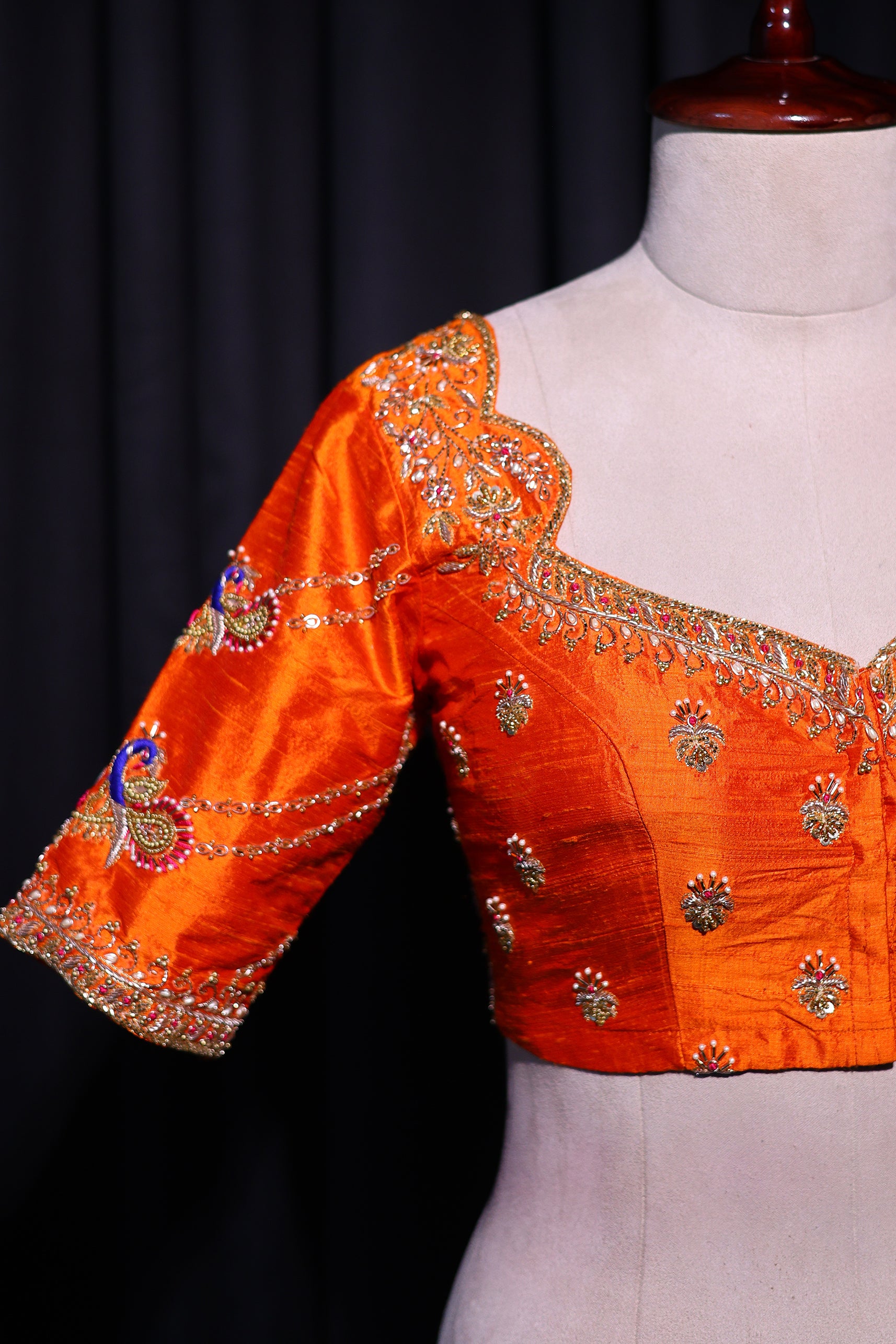 Raw Silk Zardosi Work