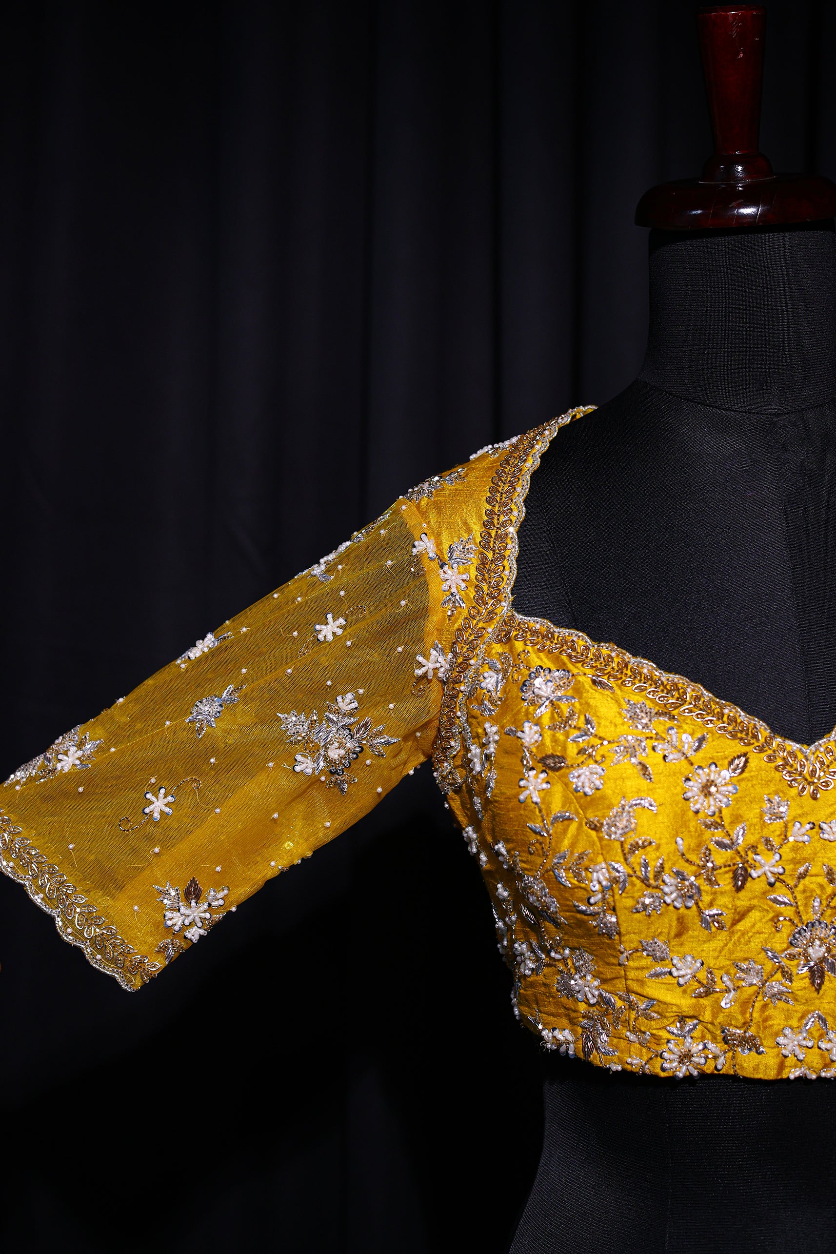 Raw Silk Net Zardosi Work