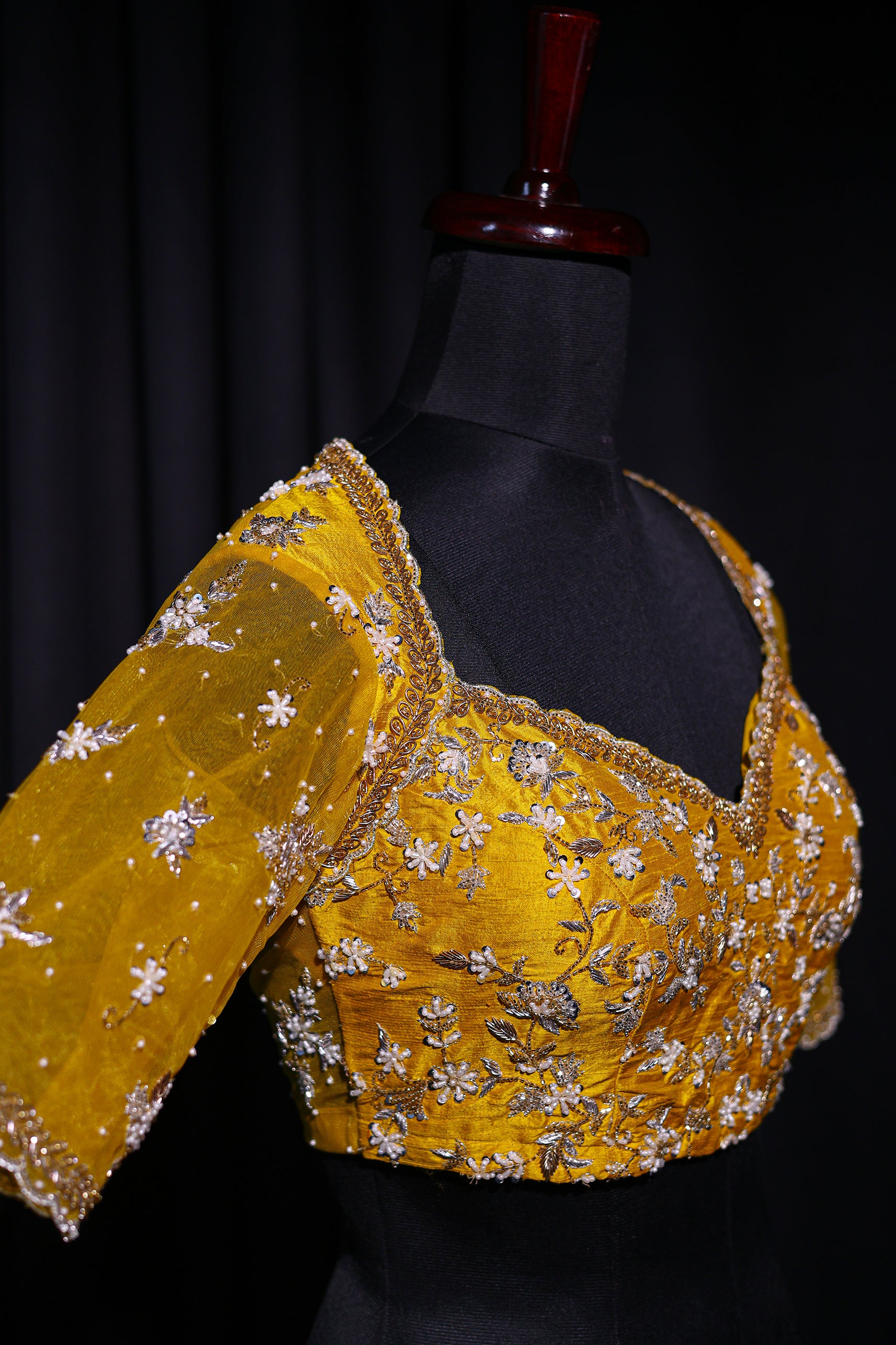 Raw Silk Net Zardosi Work