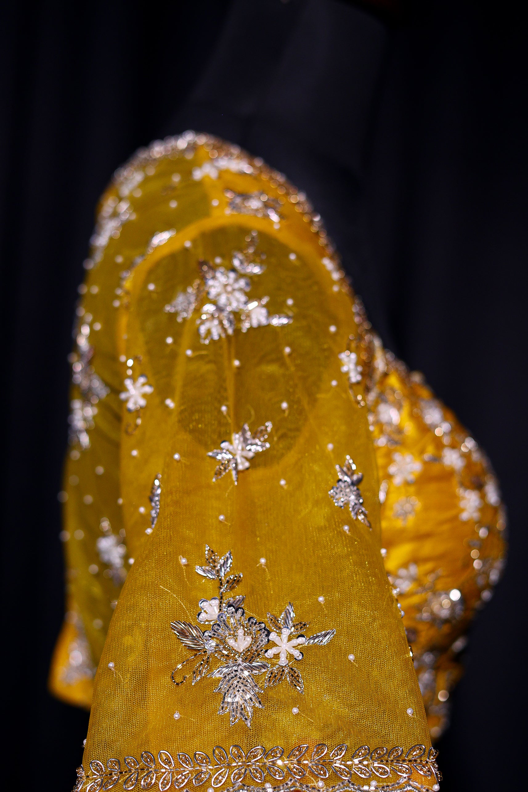 Raw Silk Net Zardosi Work