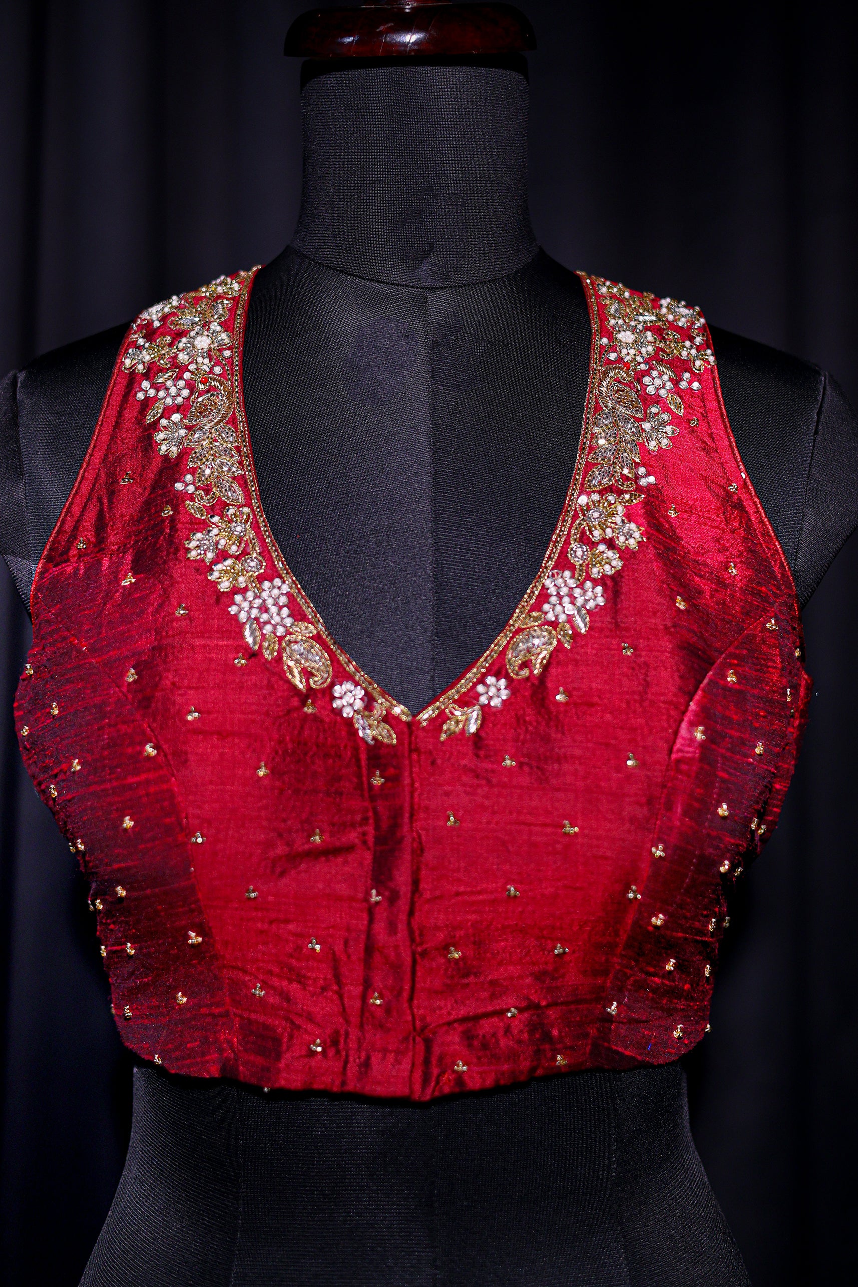 Raw Silk Sleeveless Blouse