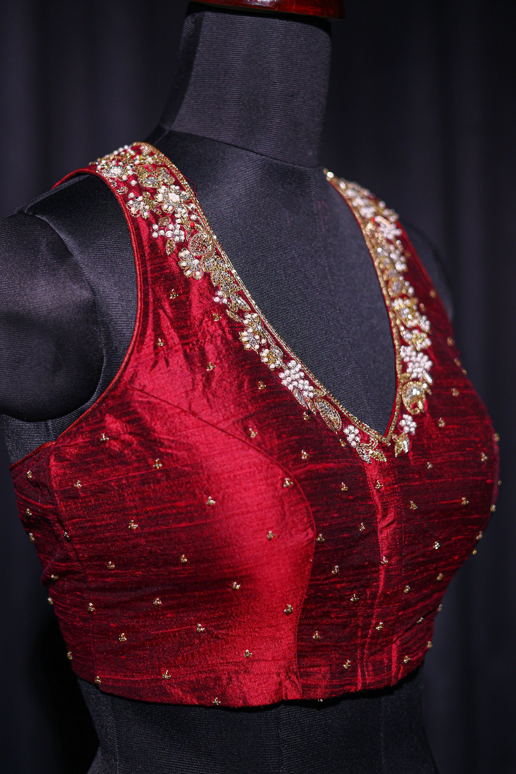 Raw Silk Sleeveless Blouse