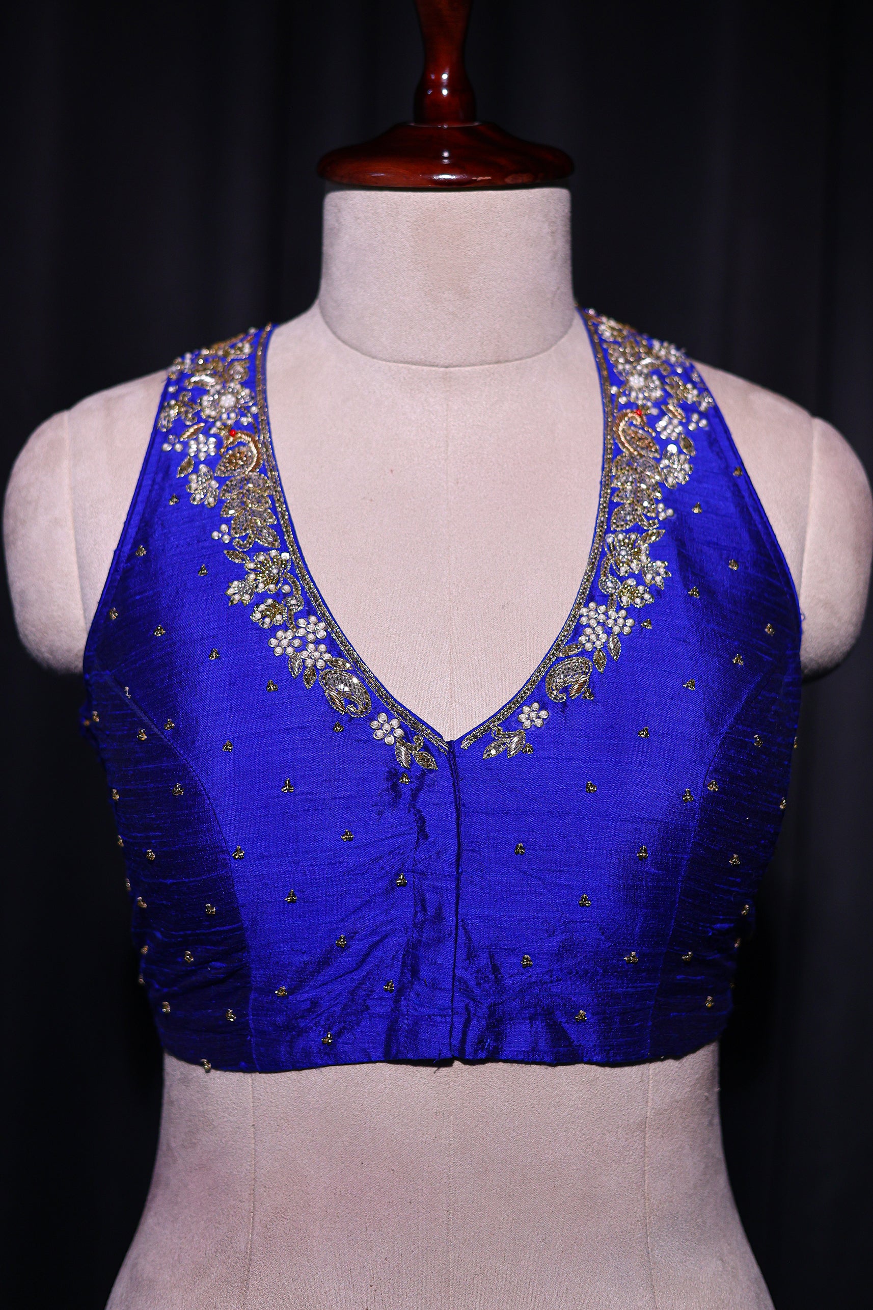 Raw Silk Sleeveless Blouse