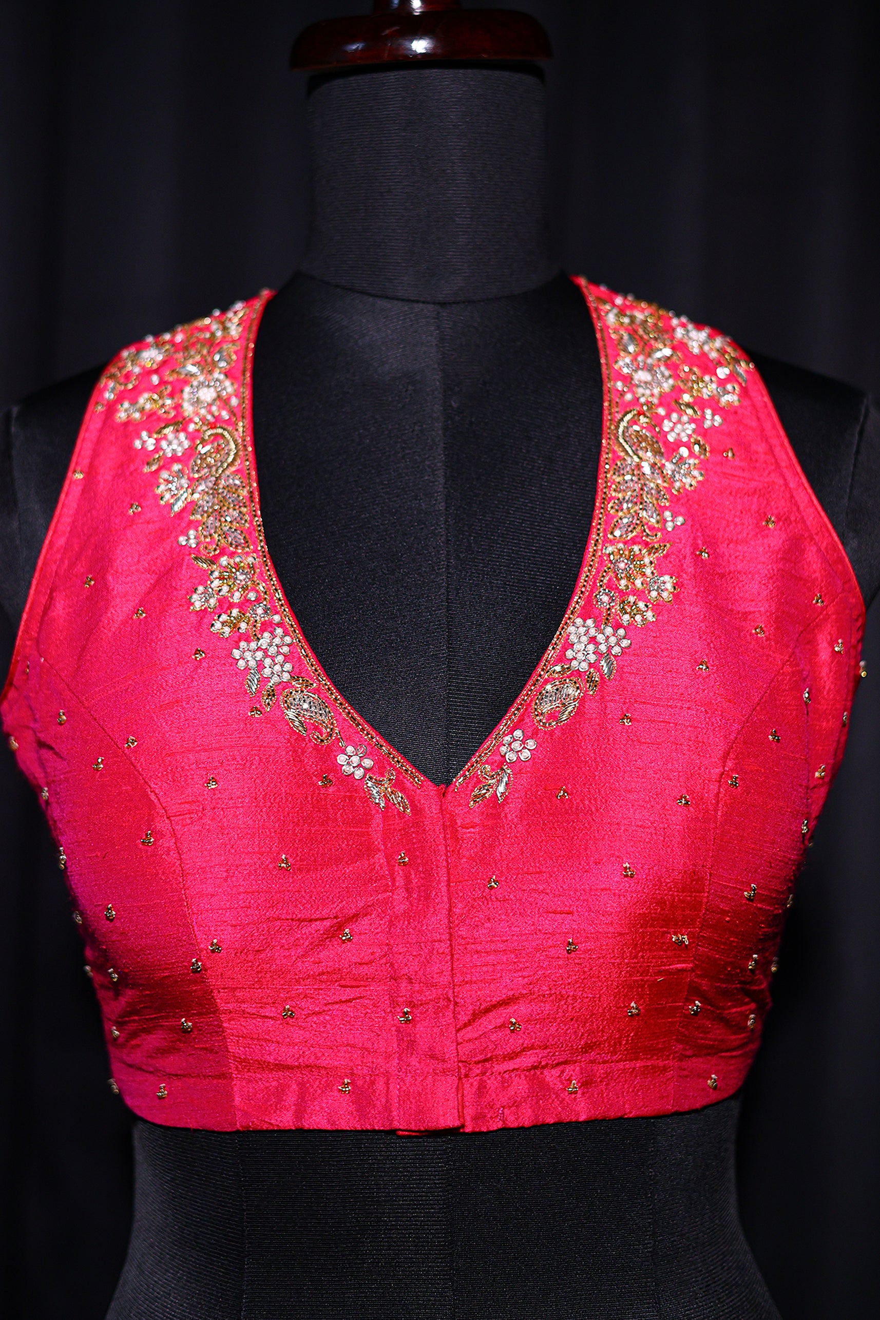 Raw Silk Sleeveless Blouse