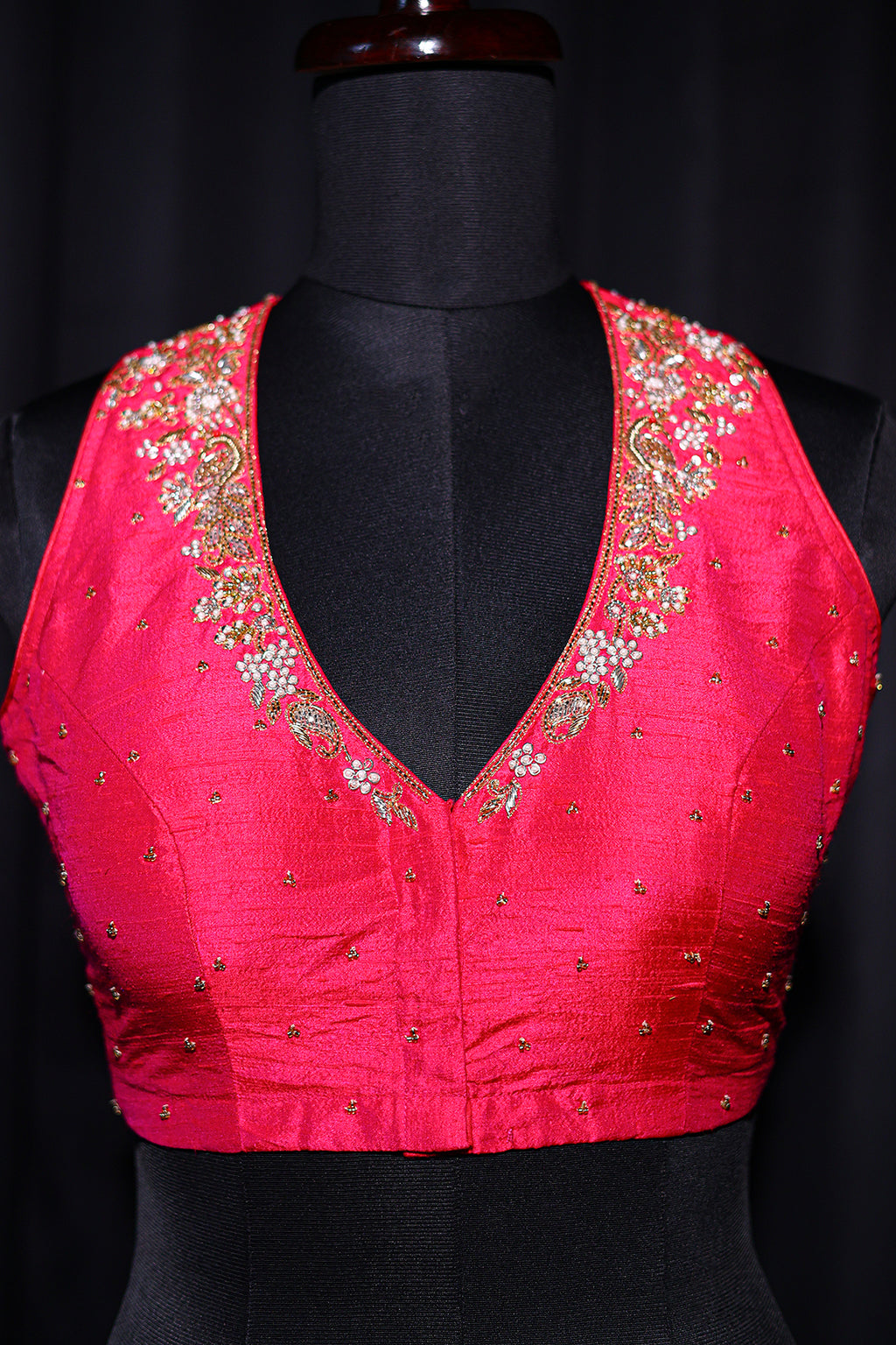 Raw Silk Sleeveless Blouse