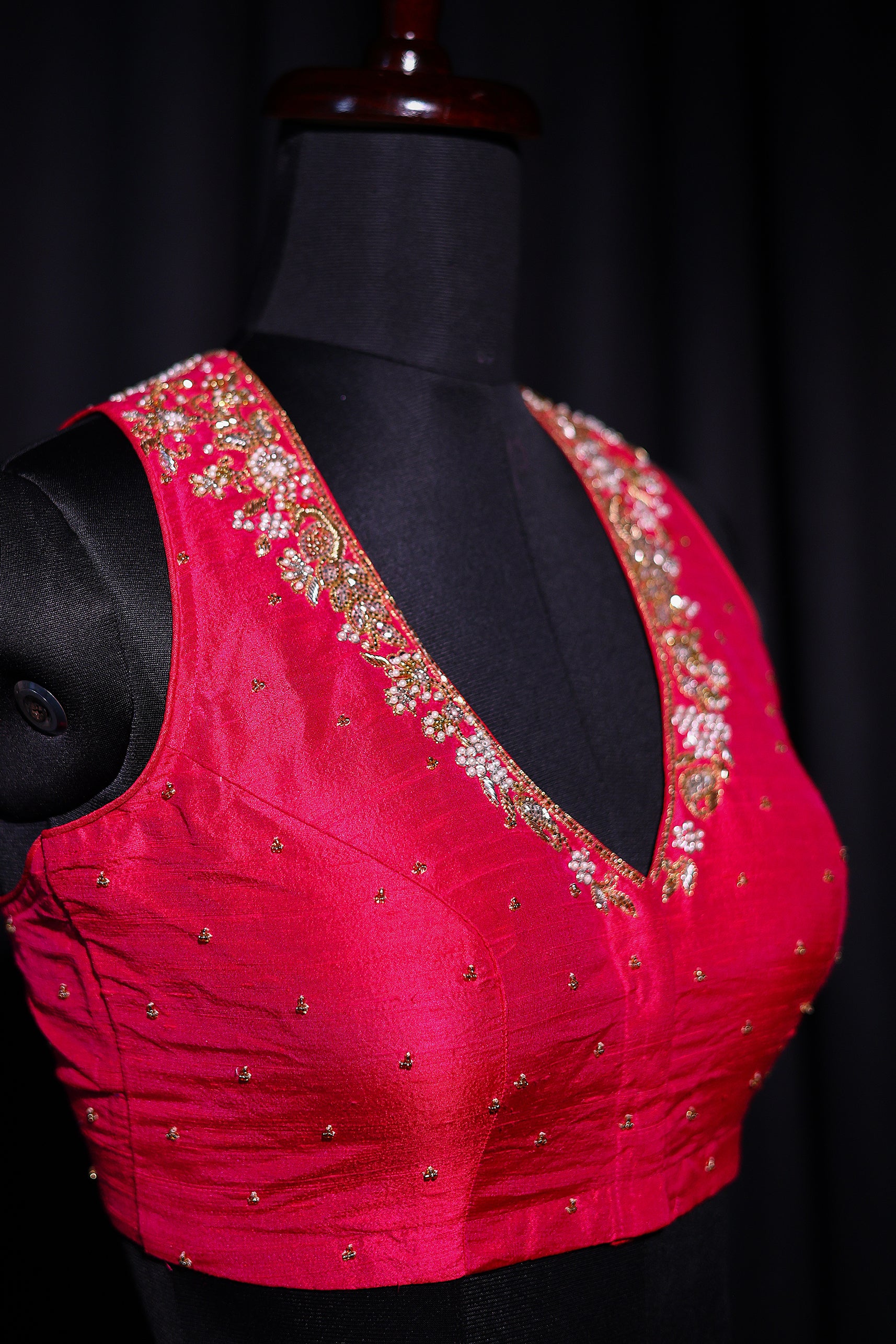 Raw Silk Sleeveless Blouse