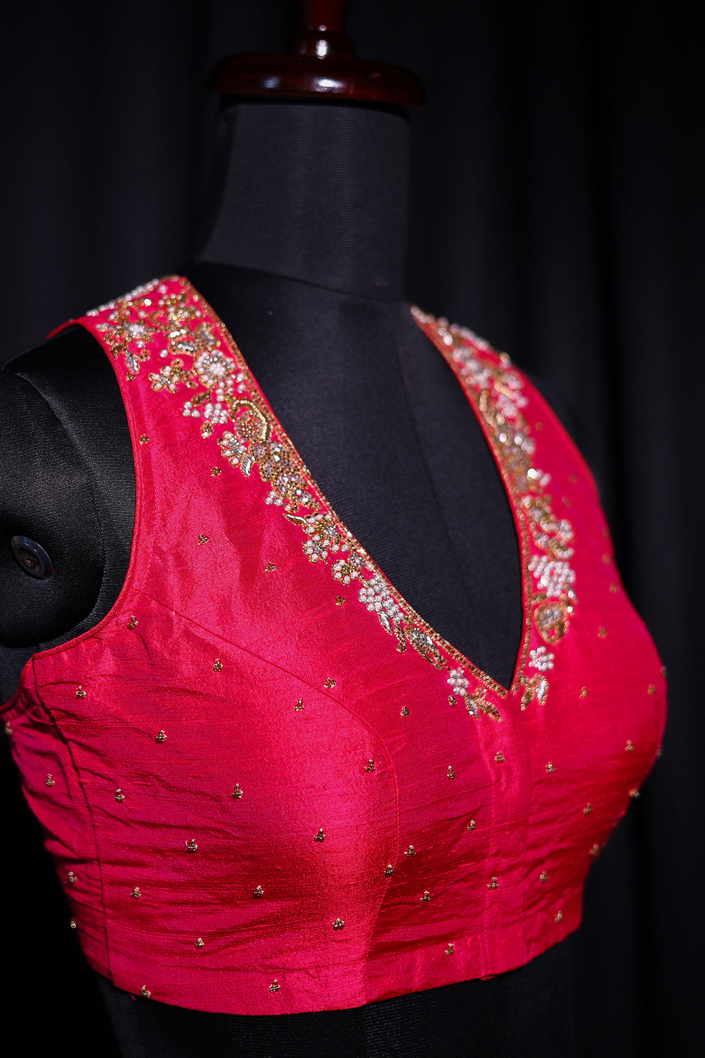 Raw Silk Sleeveless Blouse