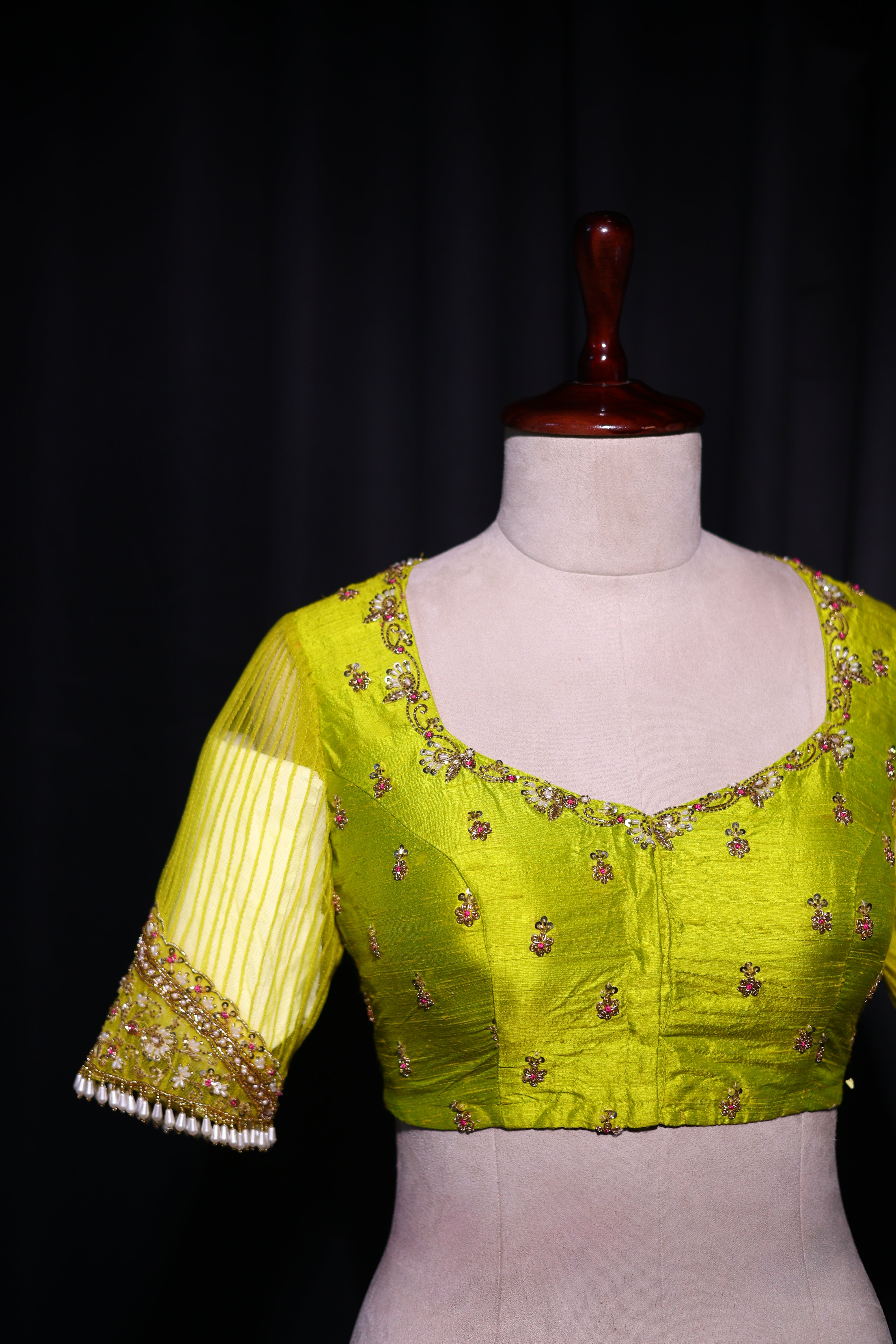 Raw Silk Net Zardosi Work