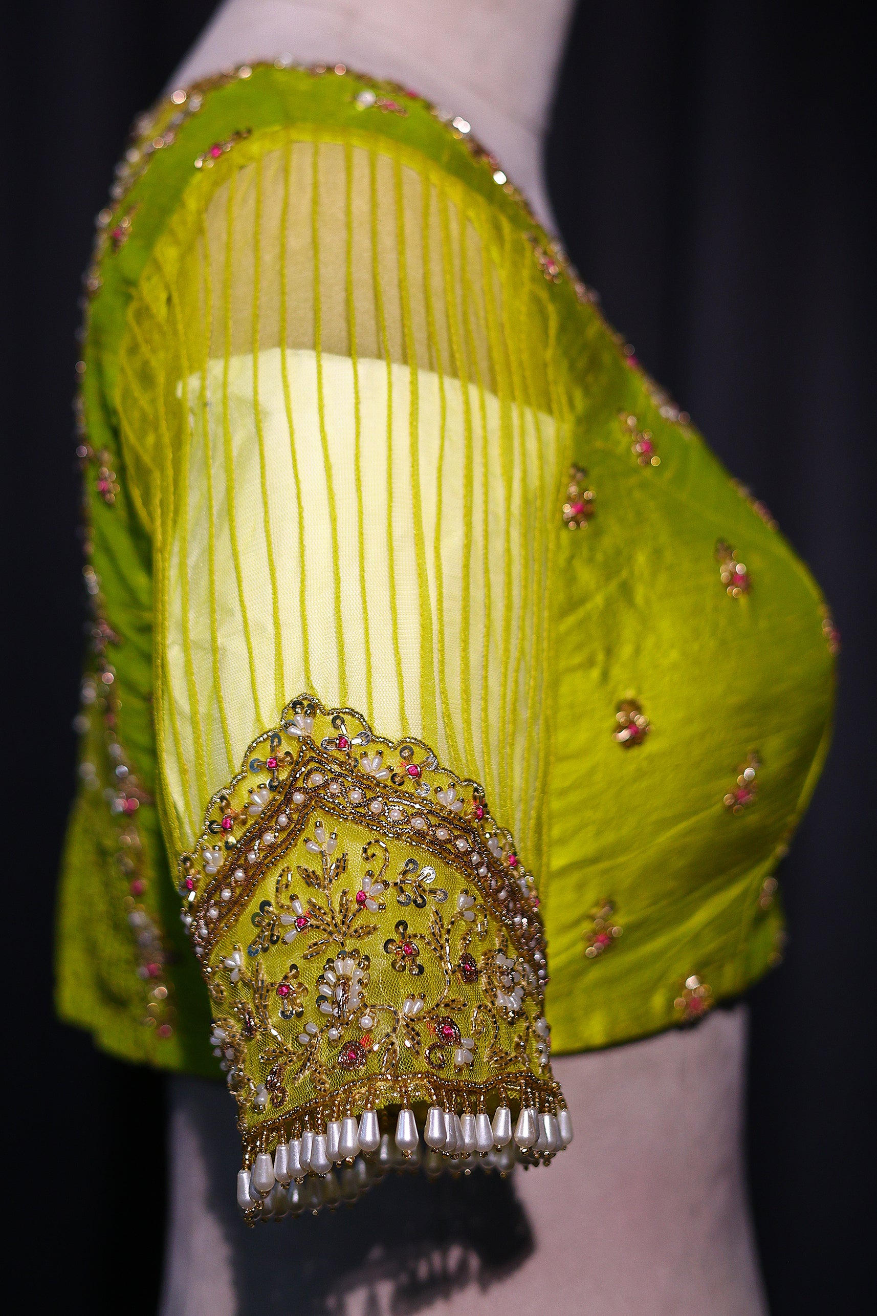Raw Silk Net Zardosi Work