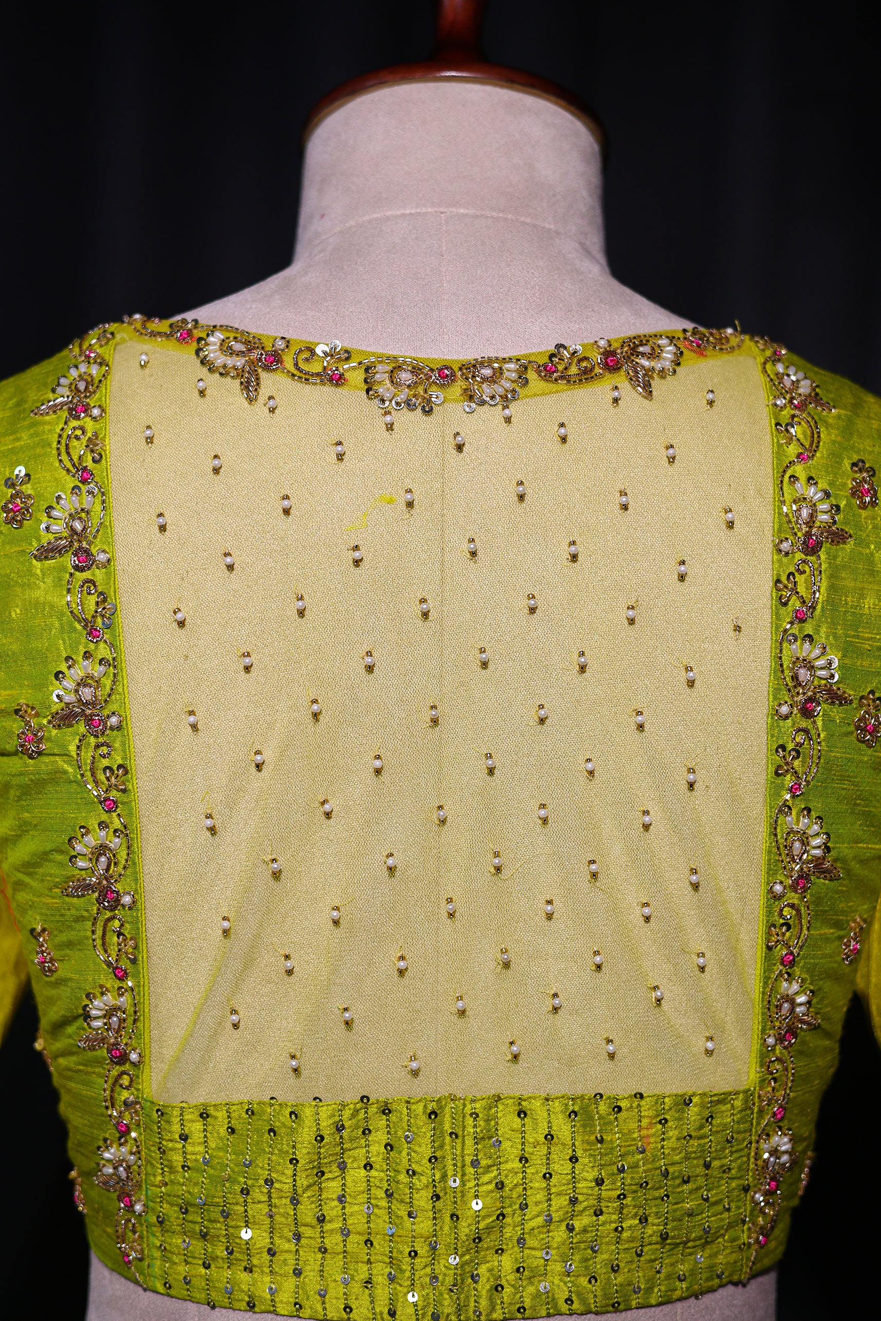 Raw Silk Net Zardosi Work