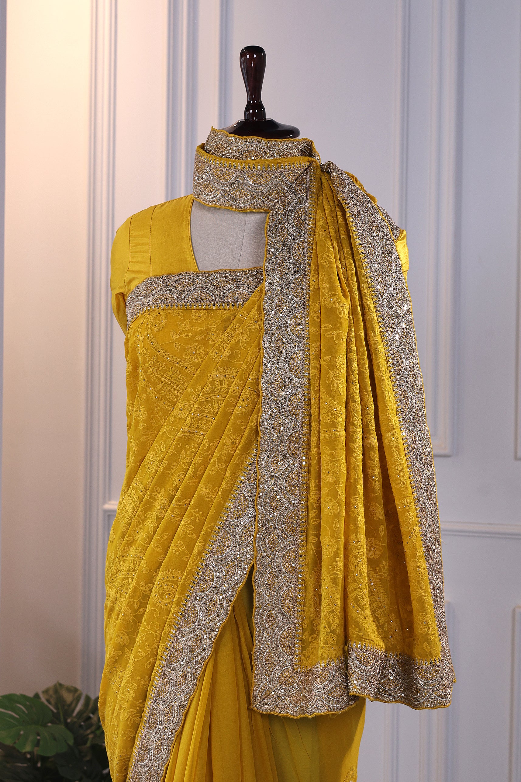 Chikankari With Mukesh Work