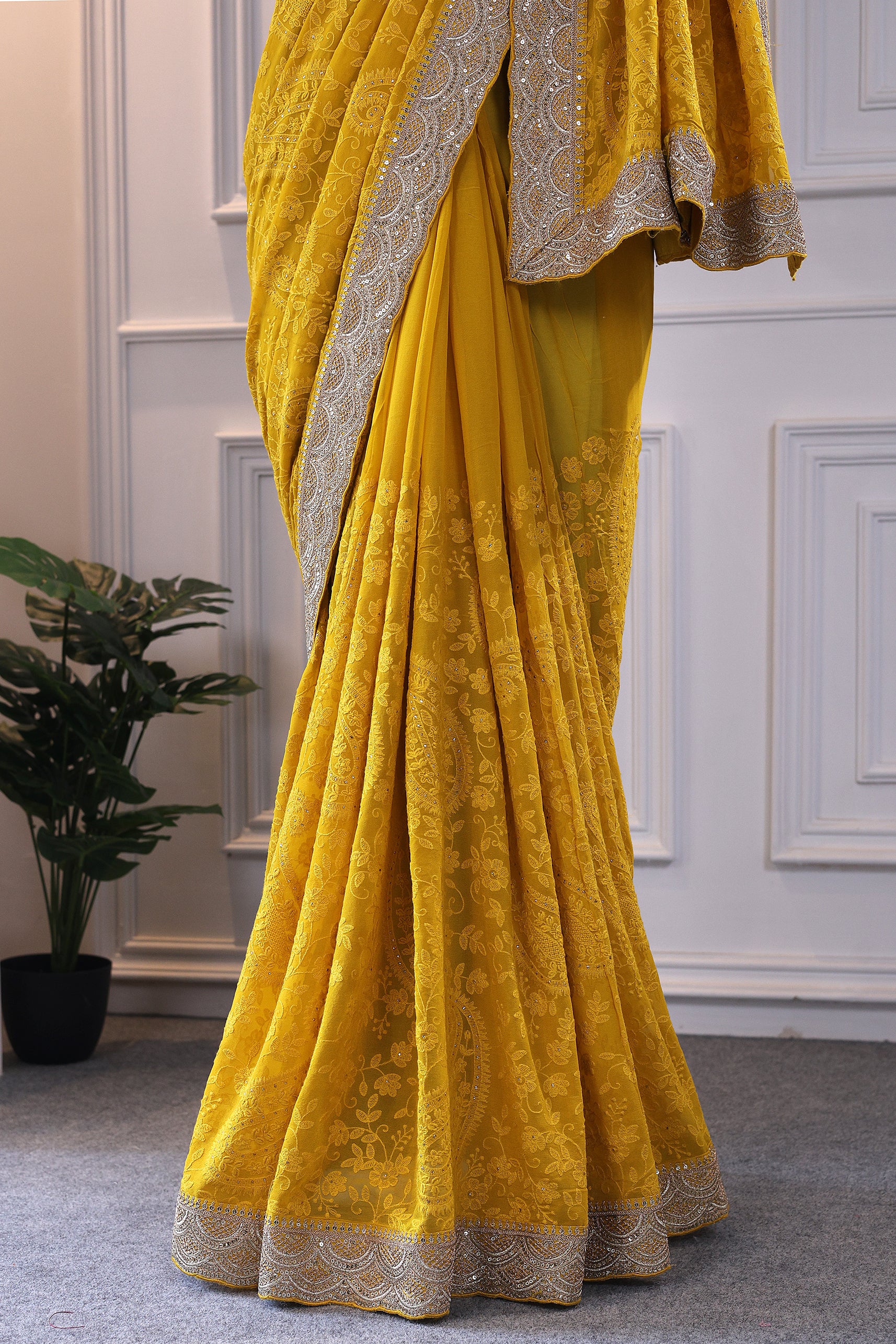 Chikankari With Mukesh Work