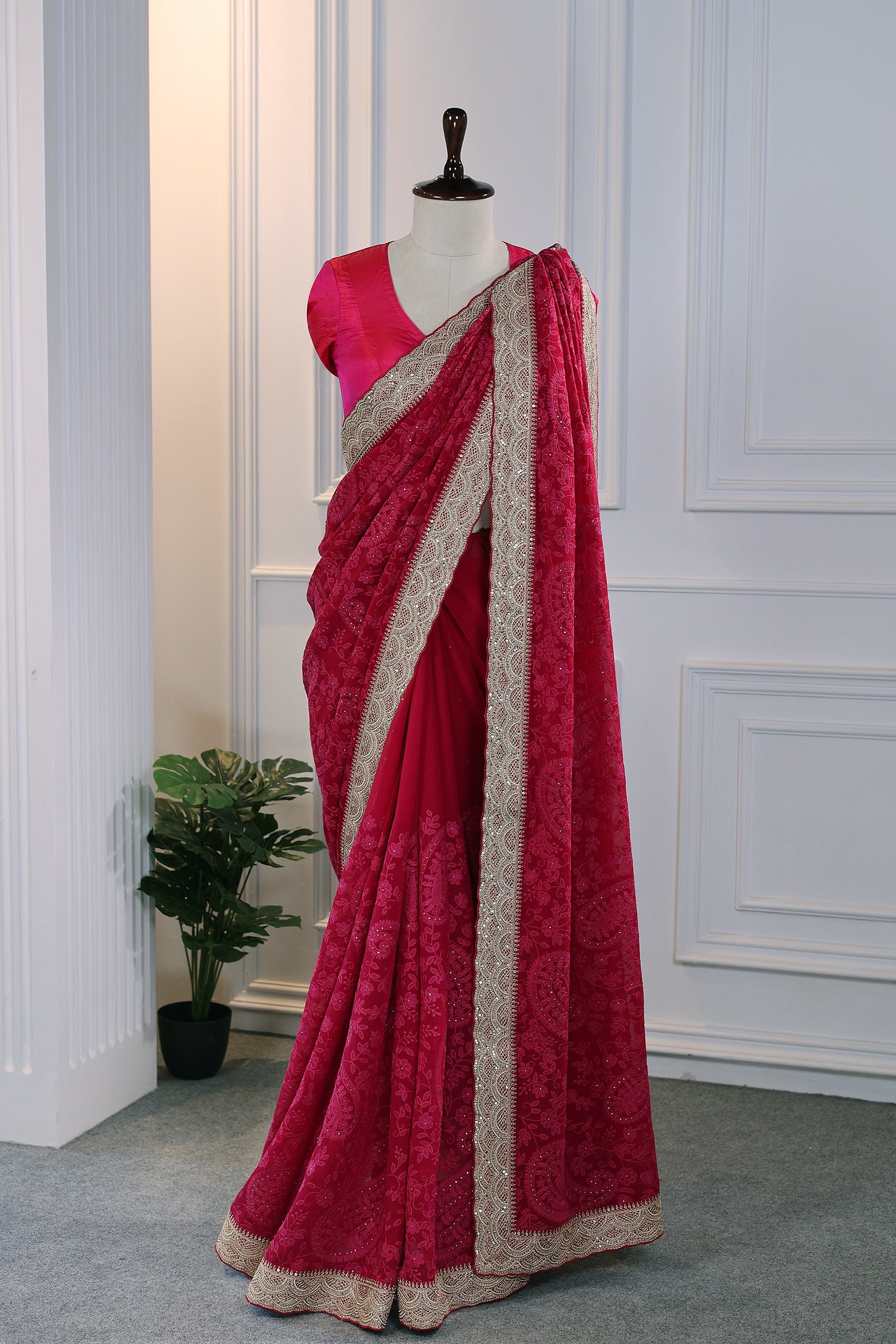 Chikankari With Mukesh Work