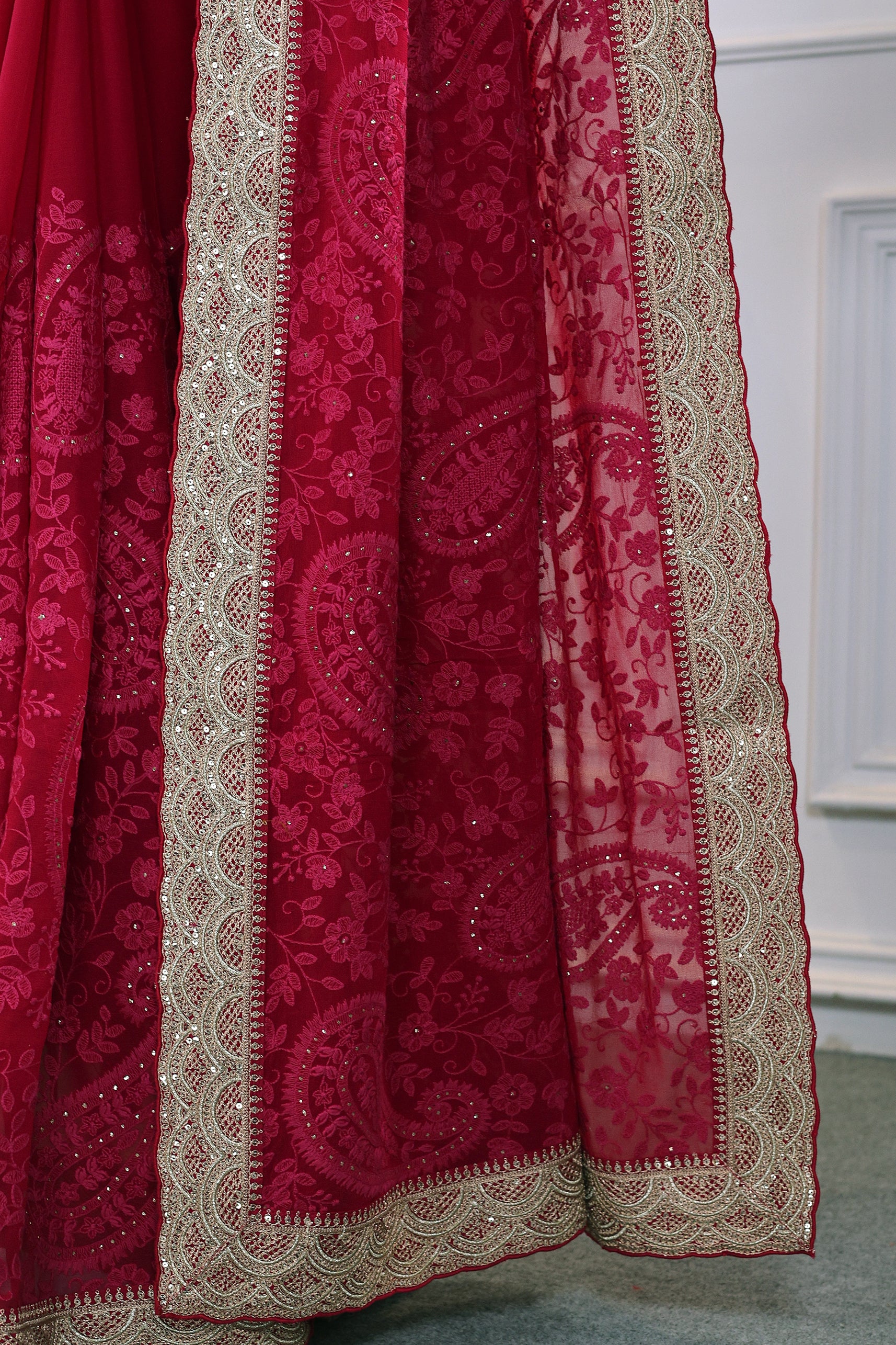 Chikankari With Mukesh Work