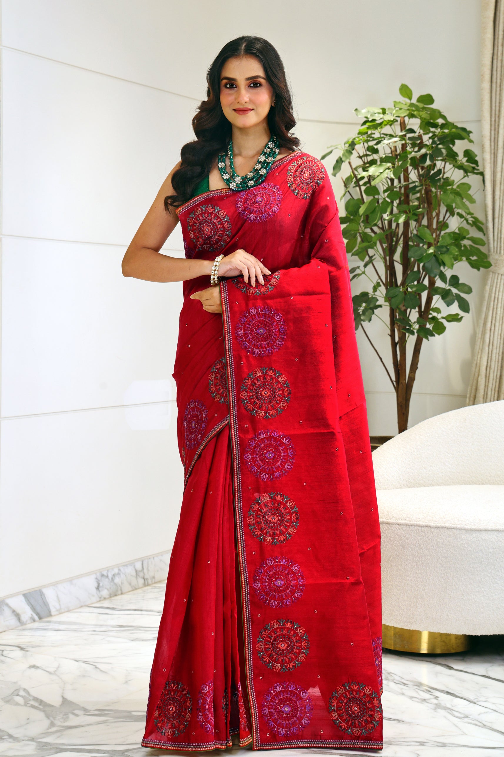 Semi Tussar Embroidery