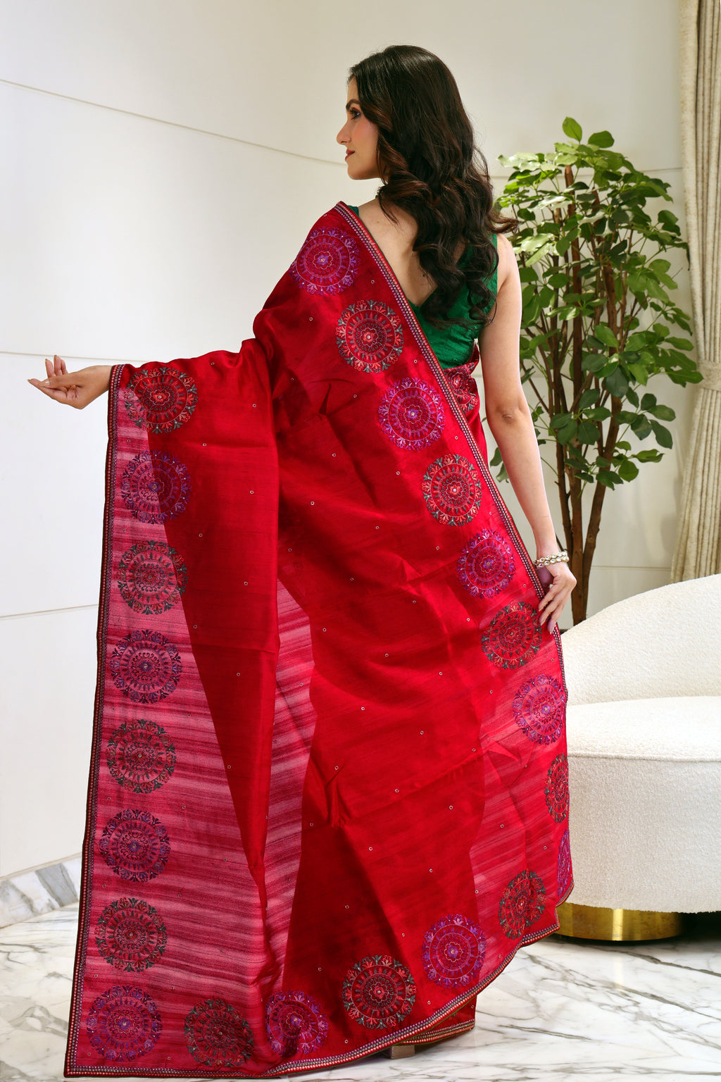 Semi Tussar Embroidery