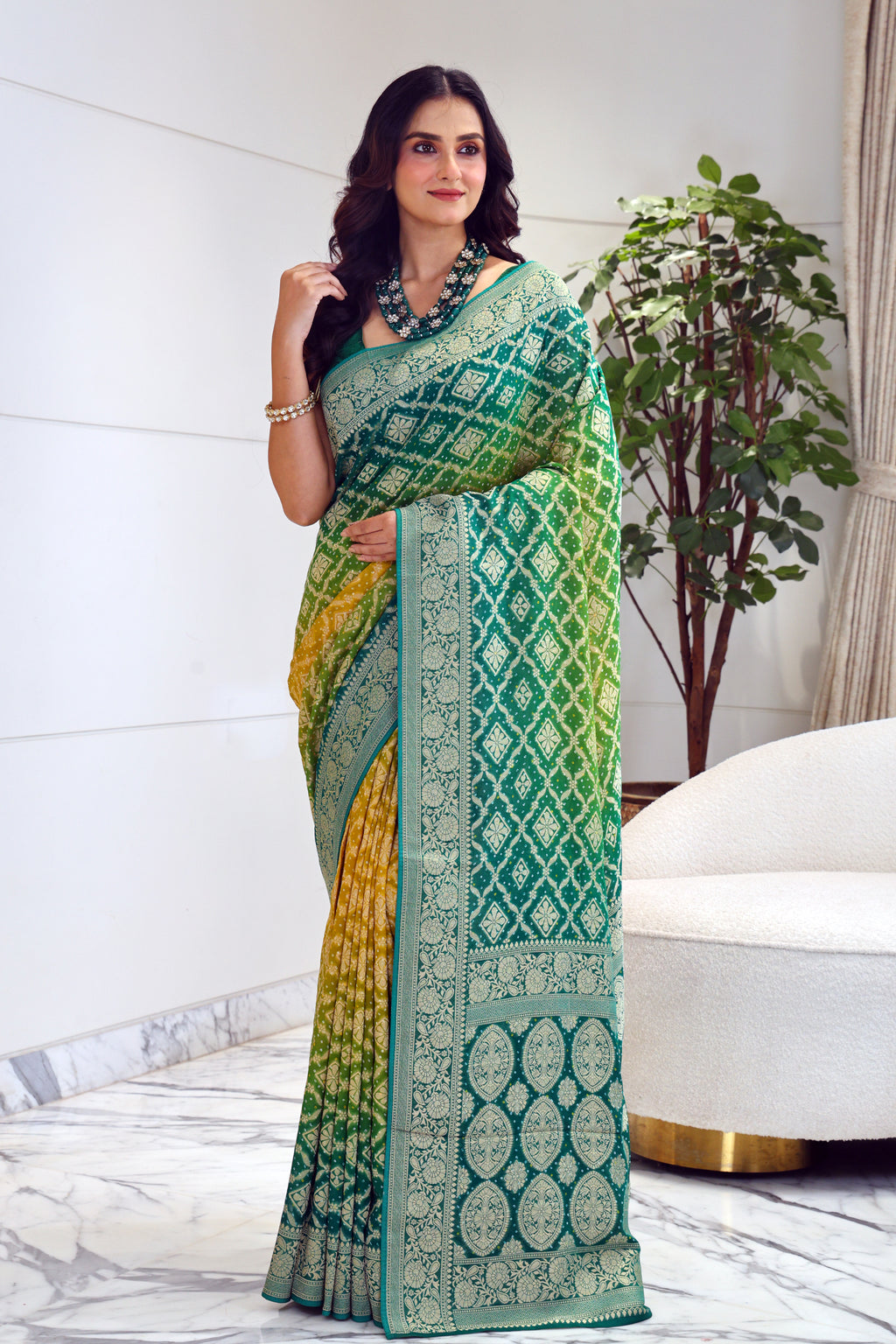 Semi Bandhej Khaddi