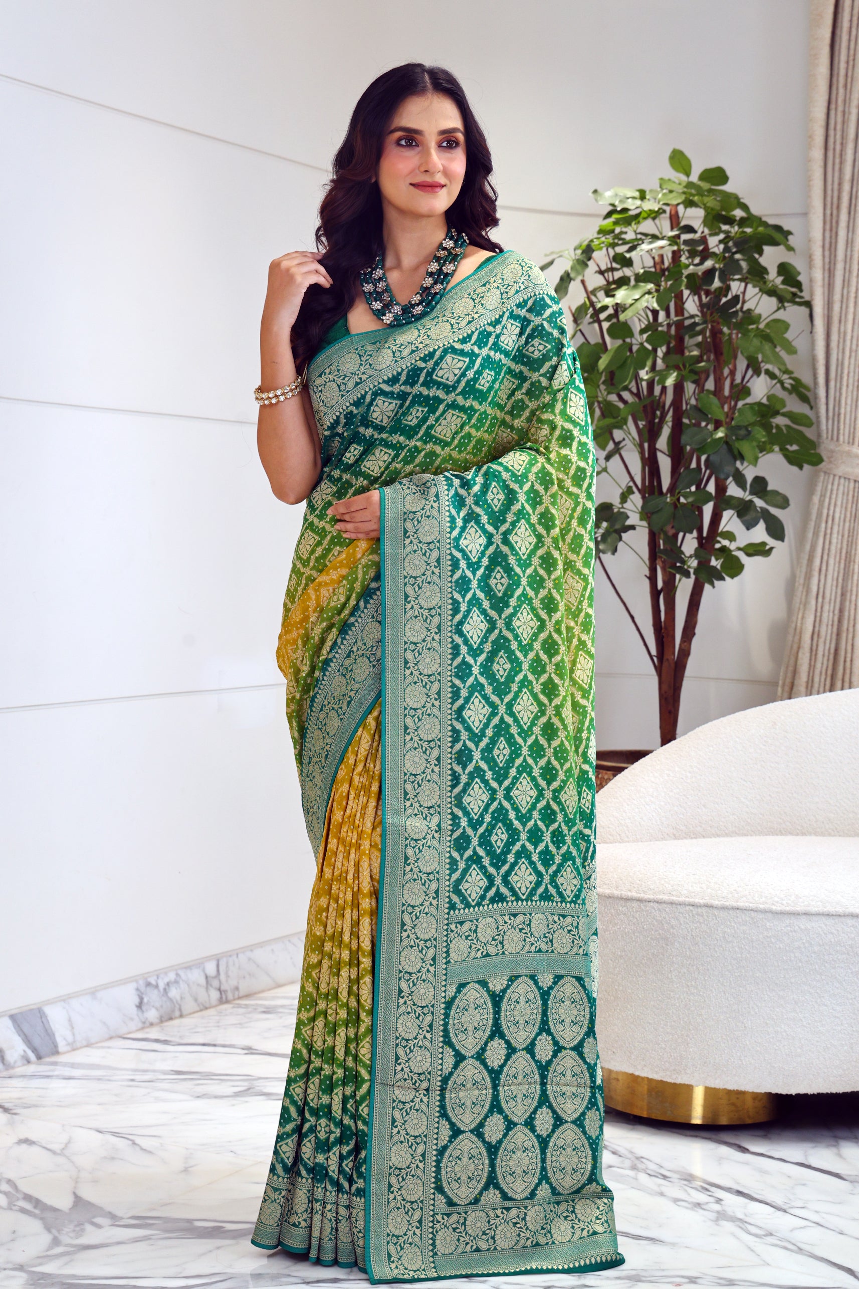 Semi Bandhej Khaddi