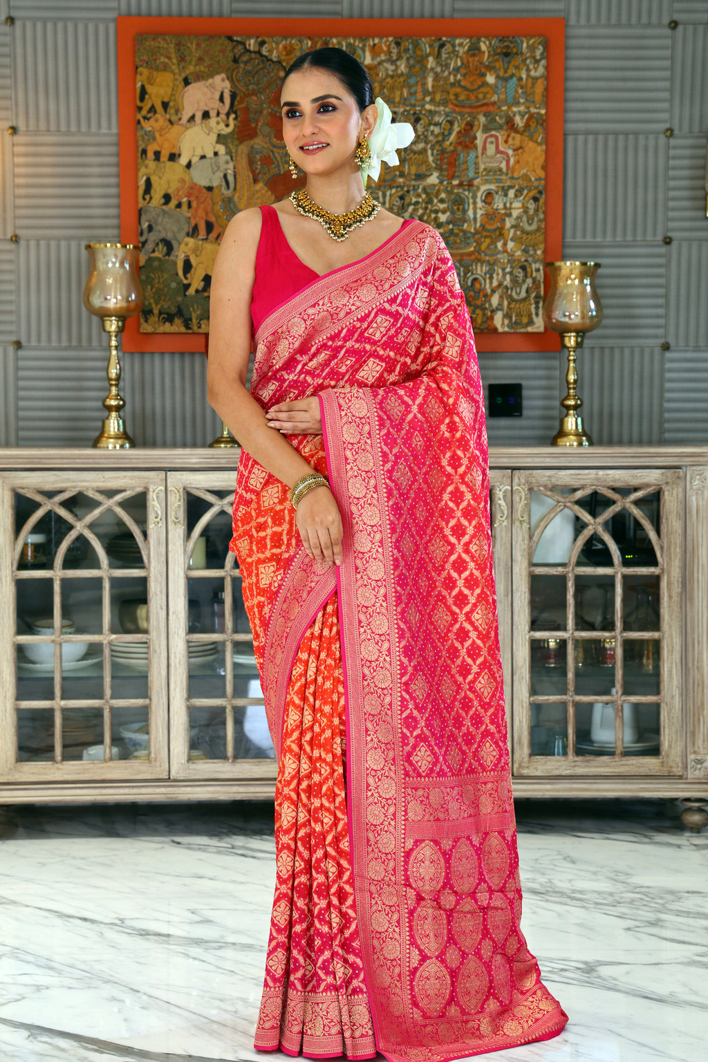 Semi Bandhej Khaddi
