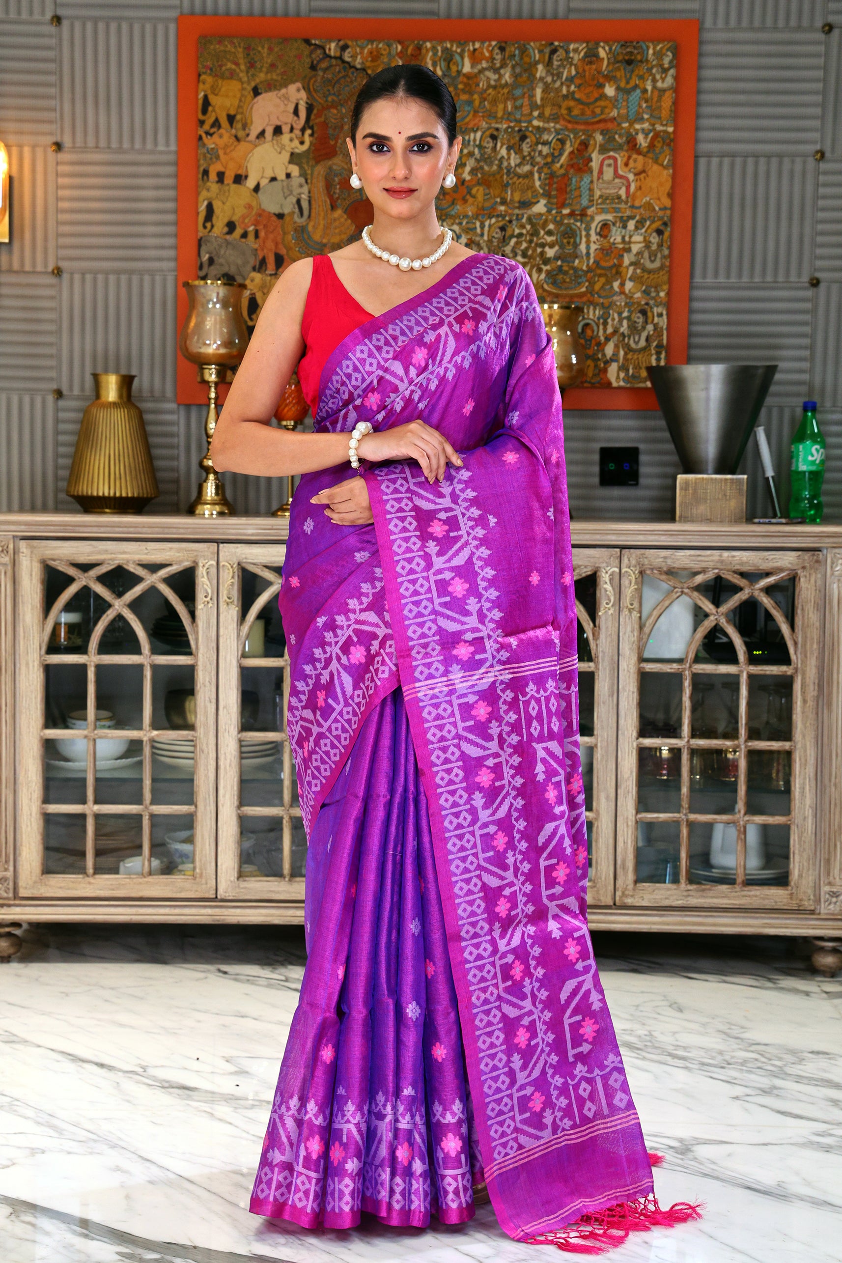 Tussar Dual Tone Jamdani