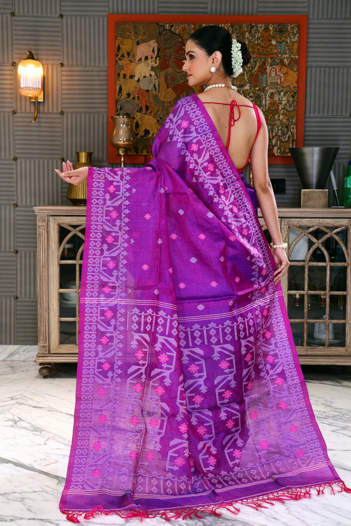 Tussar Dual Tone Jamdani