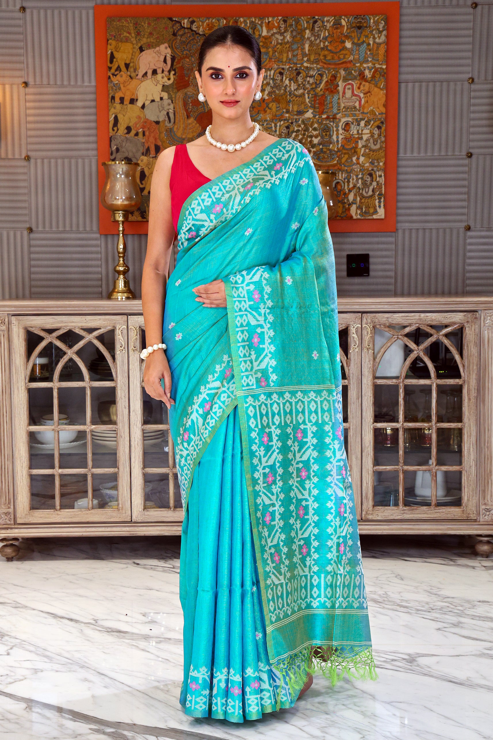 Tussar Dual Tone Jamdani