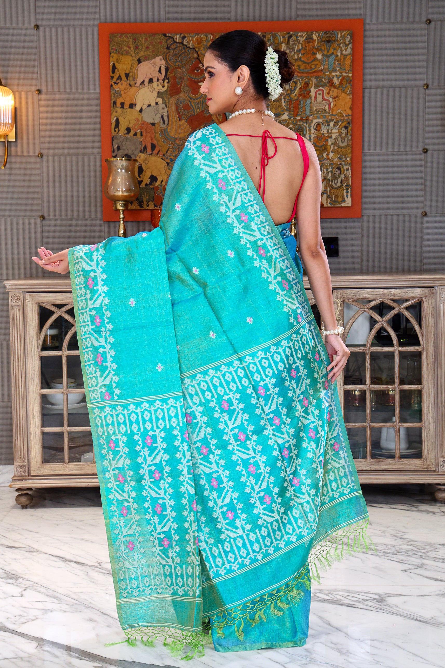 Tussar Dual Tone Jamdani