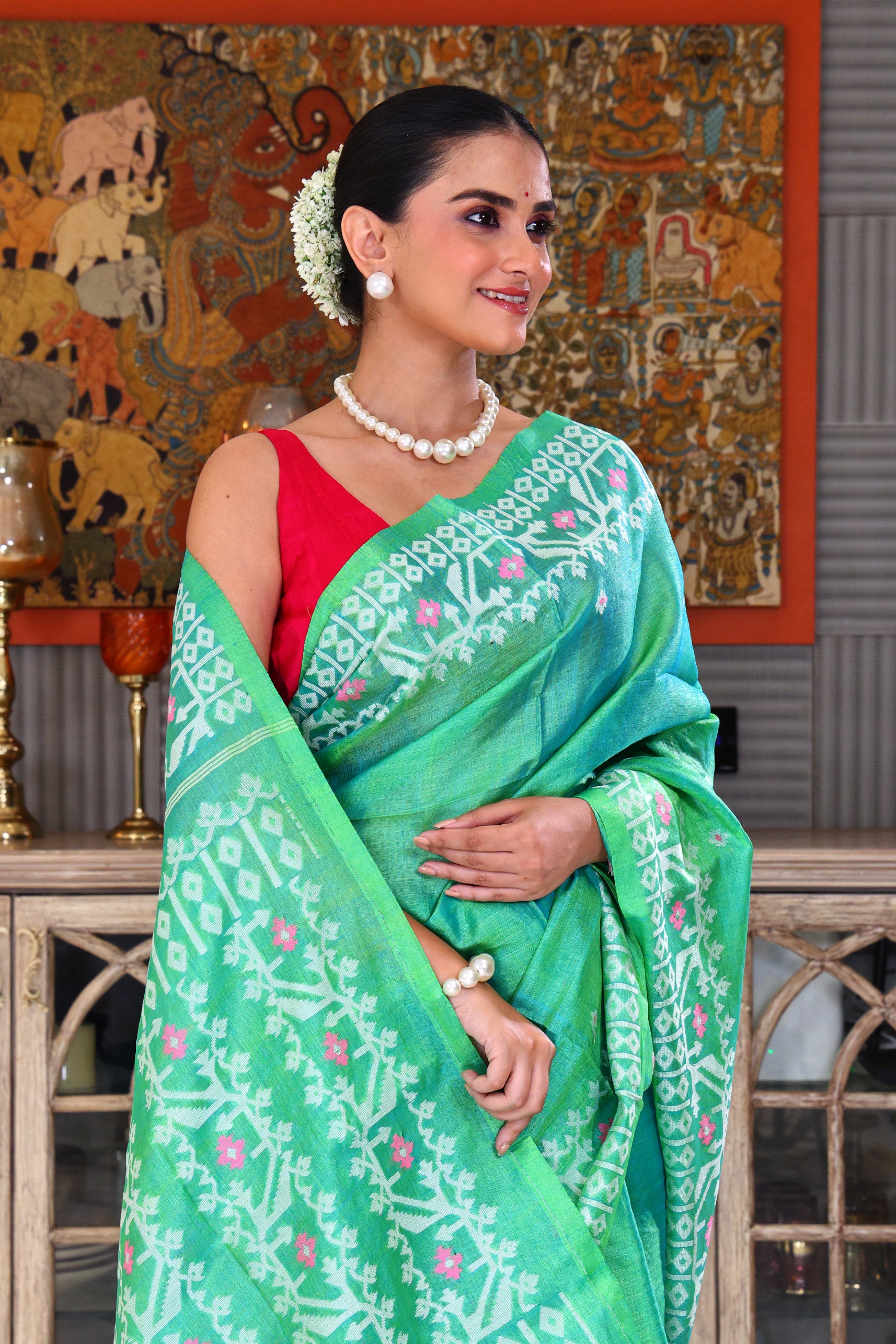 Tussar Dual Tone Jamdani