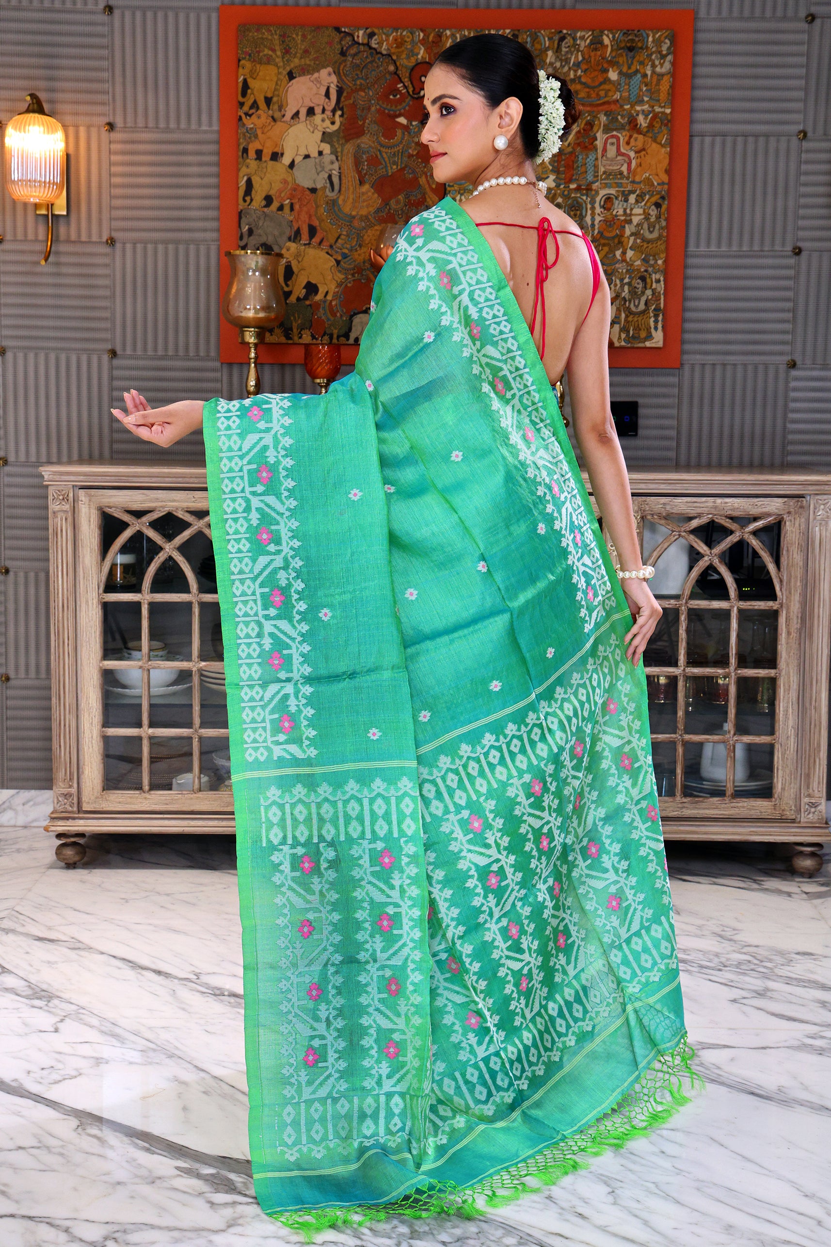 Tussar Dual Tone Jamdani