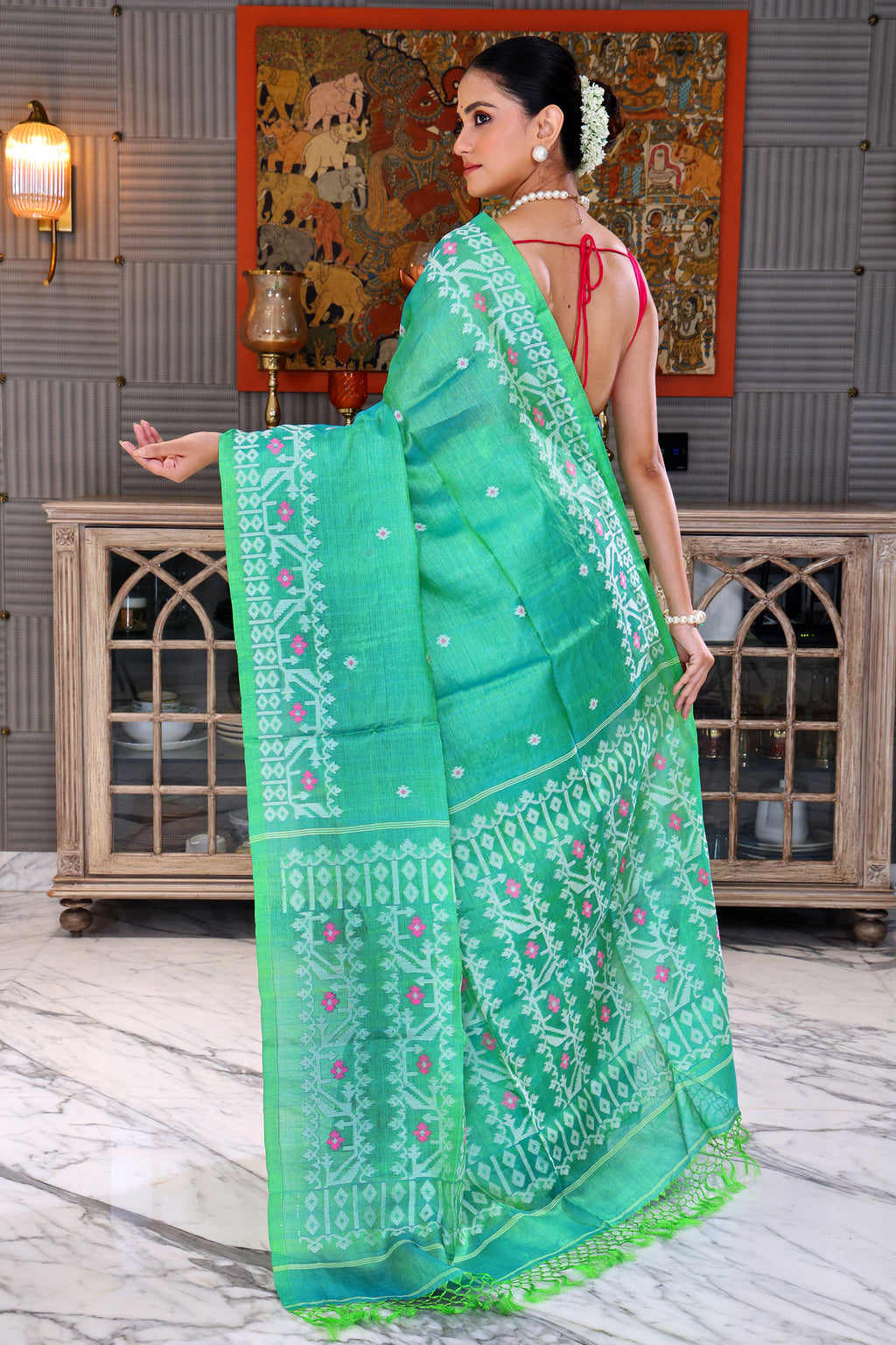 Tussar Dual Tone Jamdani