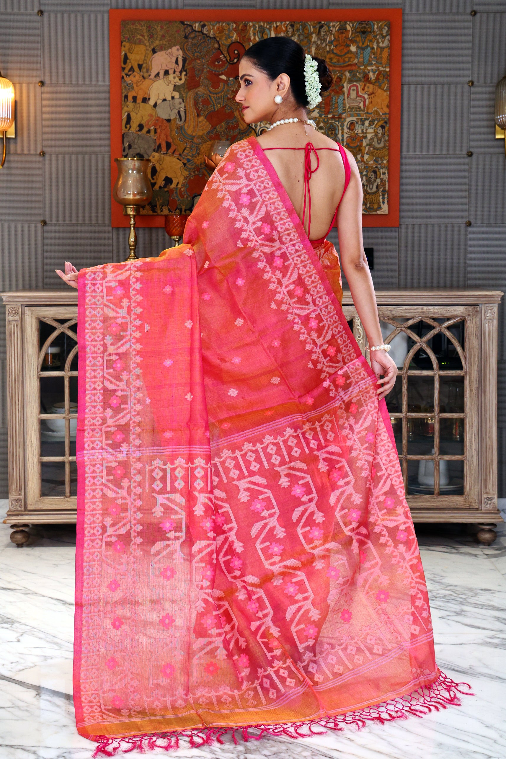 Tussar Dual Tone Jamdani