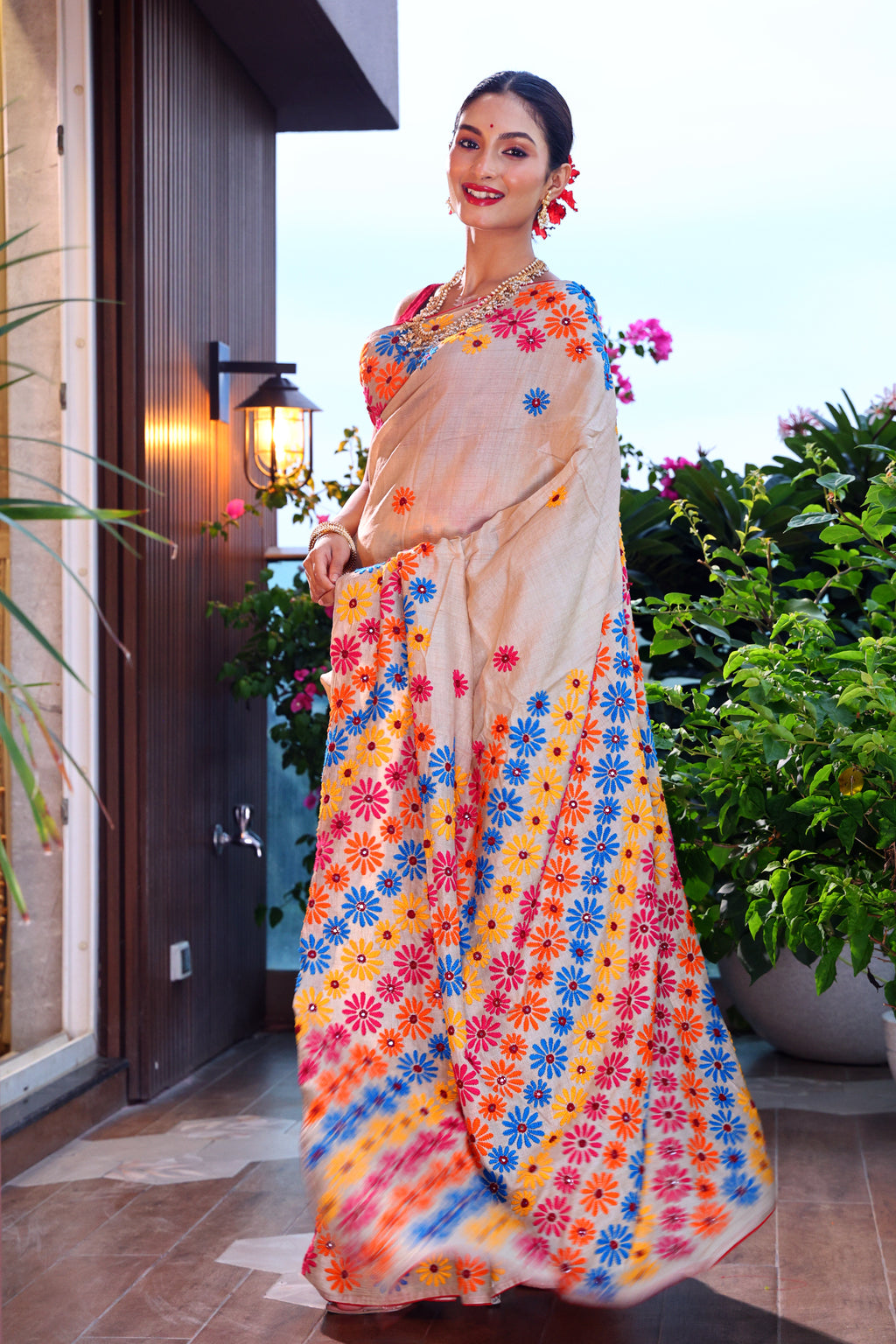Tussar Phulkari Handwork