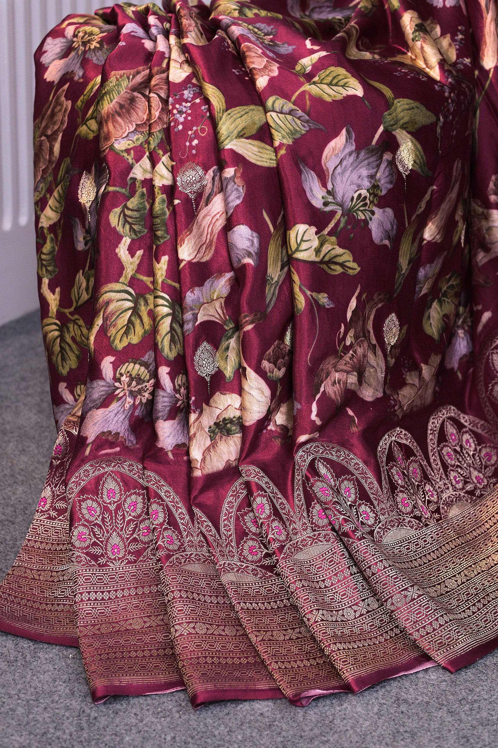 Pure Mashru Digital Print Banarasi