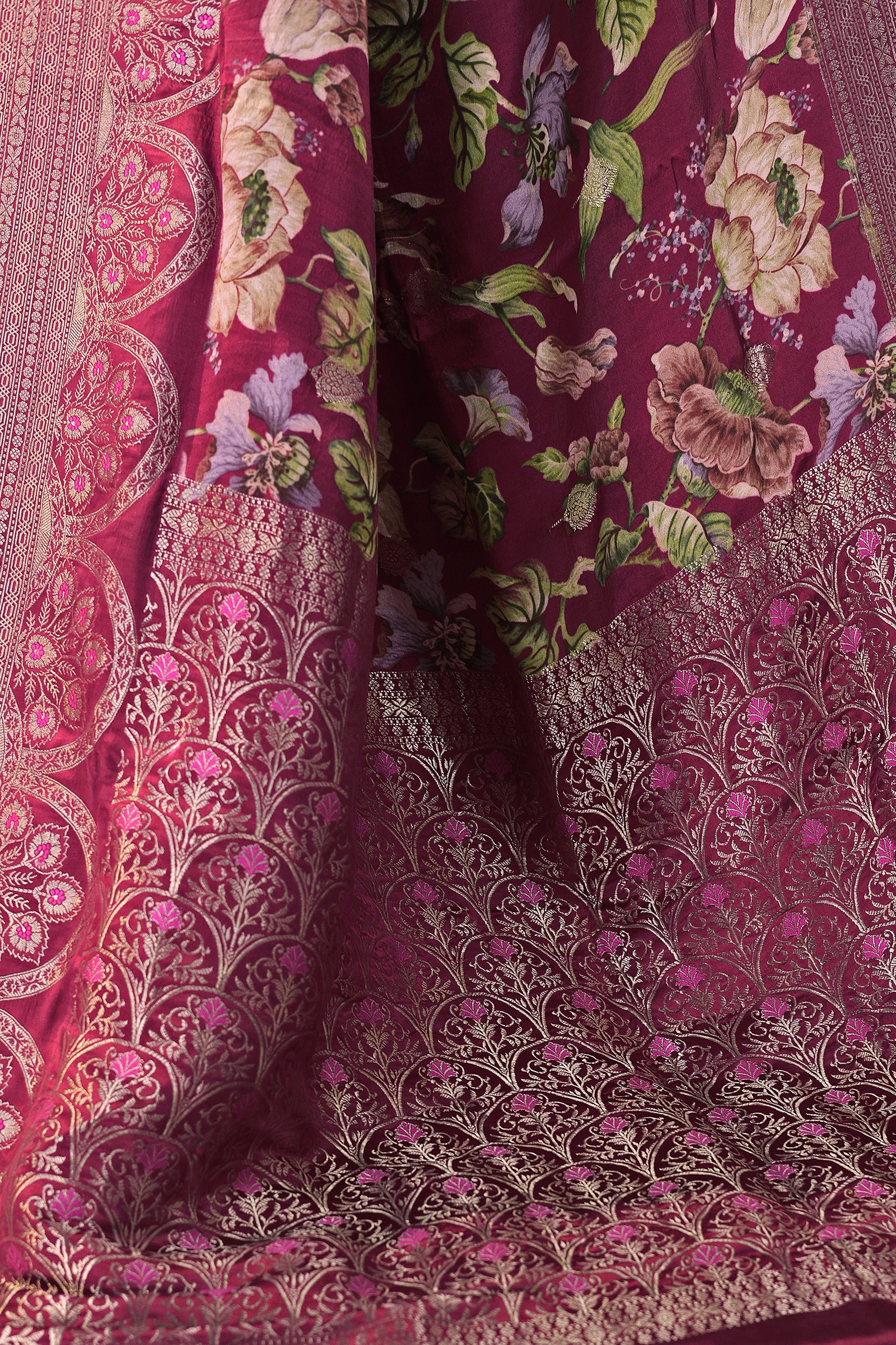 Pure Mashru Digital Print Banarasi