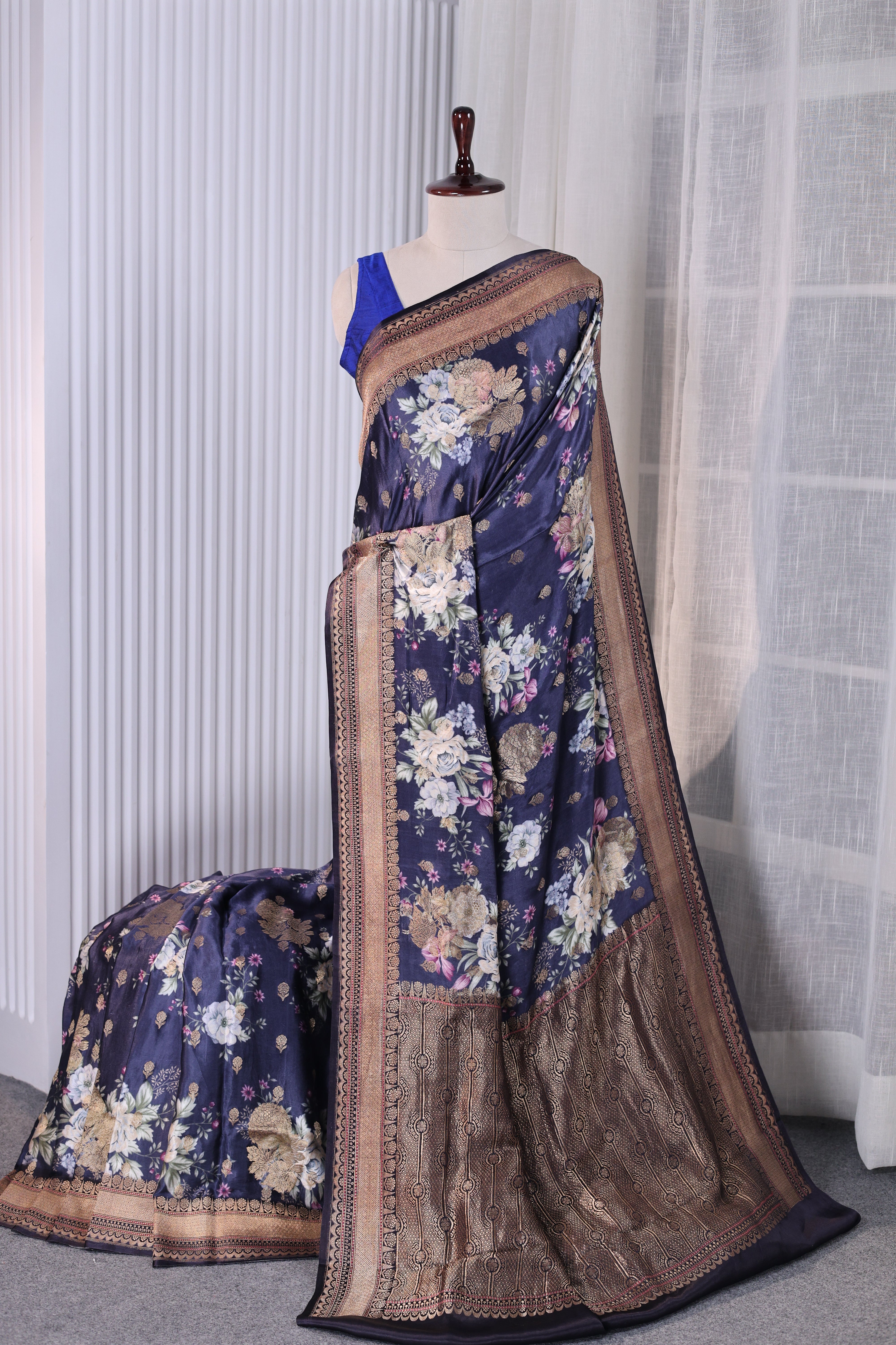 Pure Mashru Digital Print Banarasi