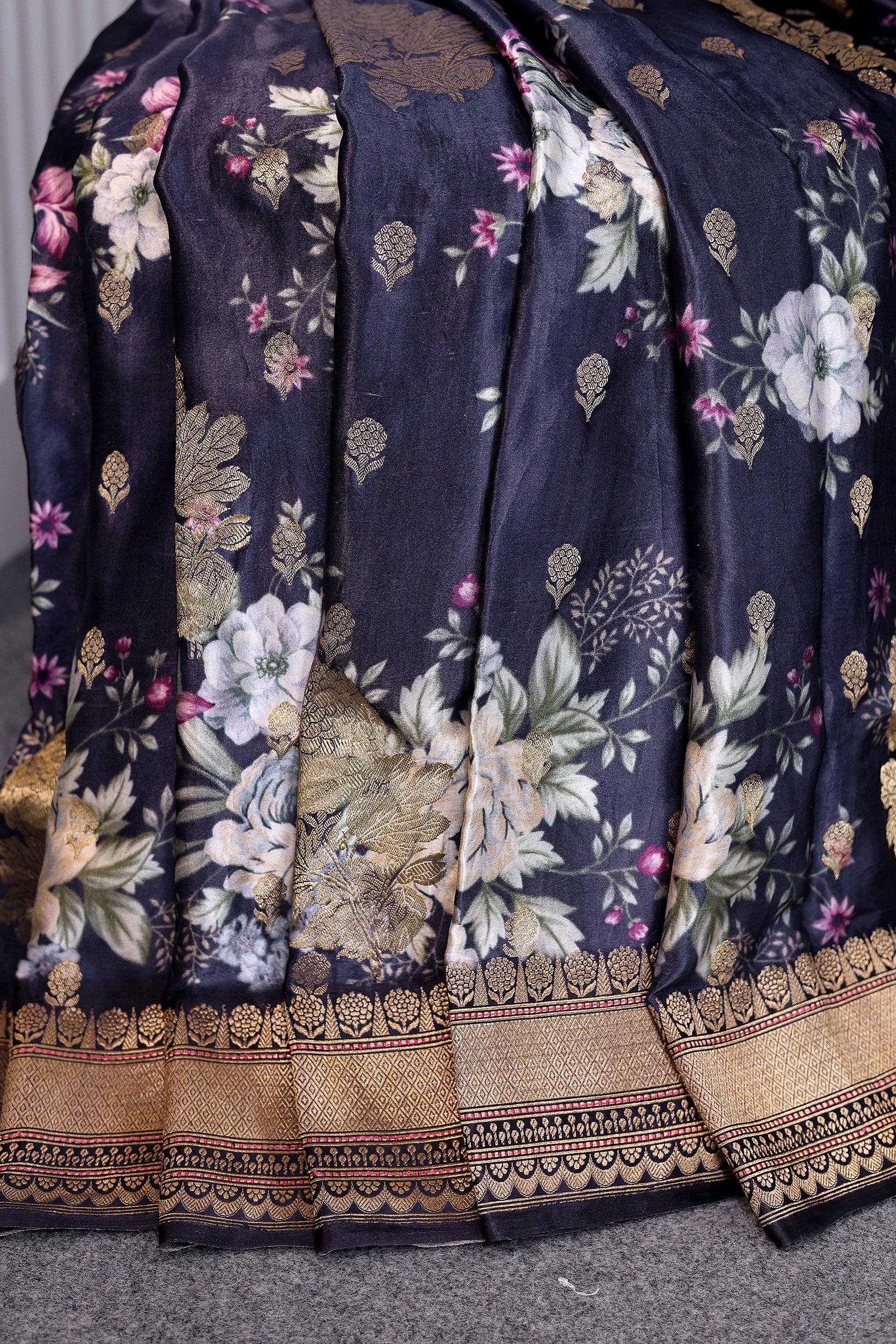 Pure Mashru Digital Print Banarasi