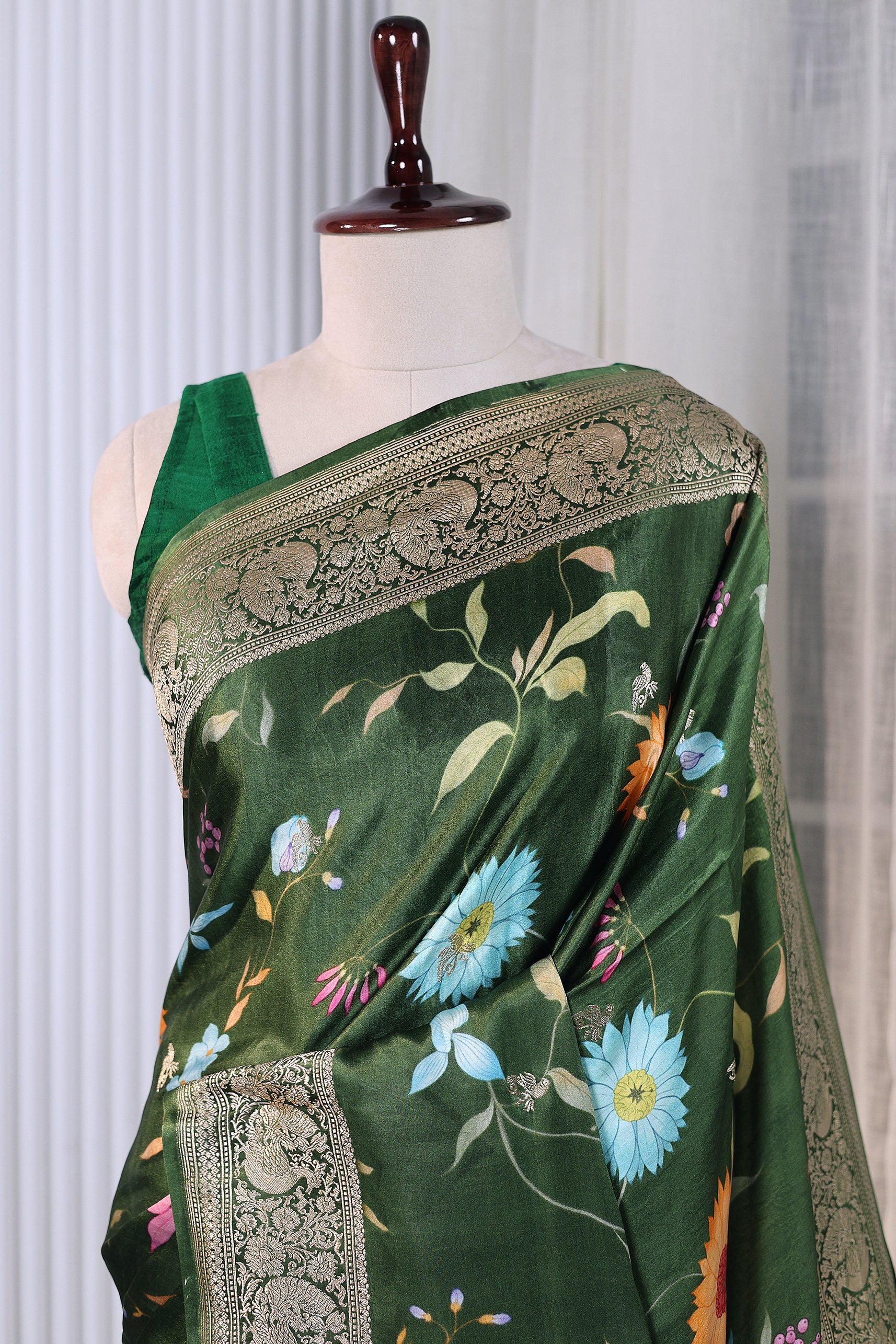 Pure Mashru Digital Print Banarasi