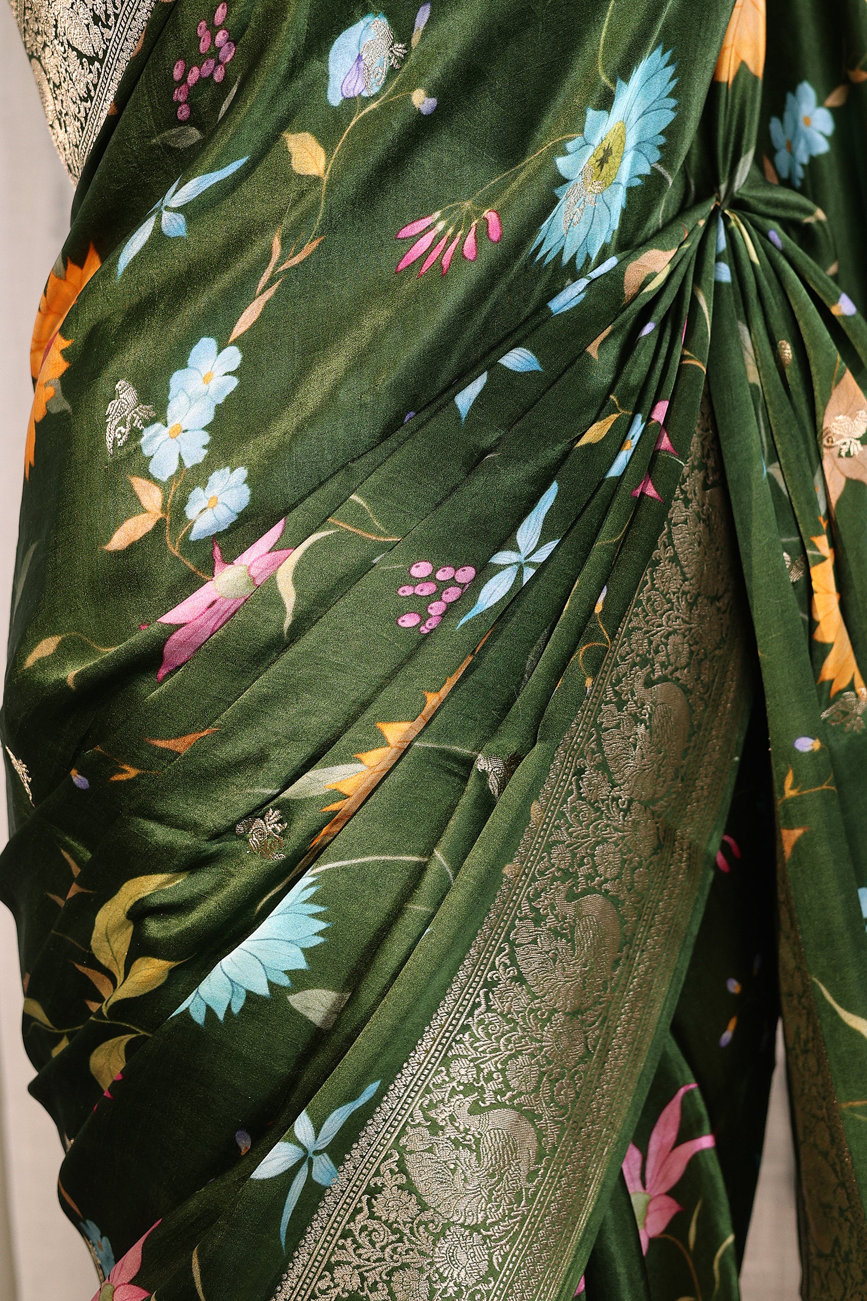 Pure Mashru Digital Print Banarasi