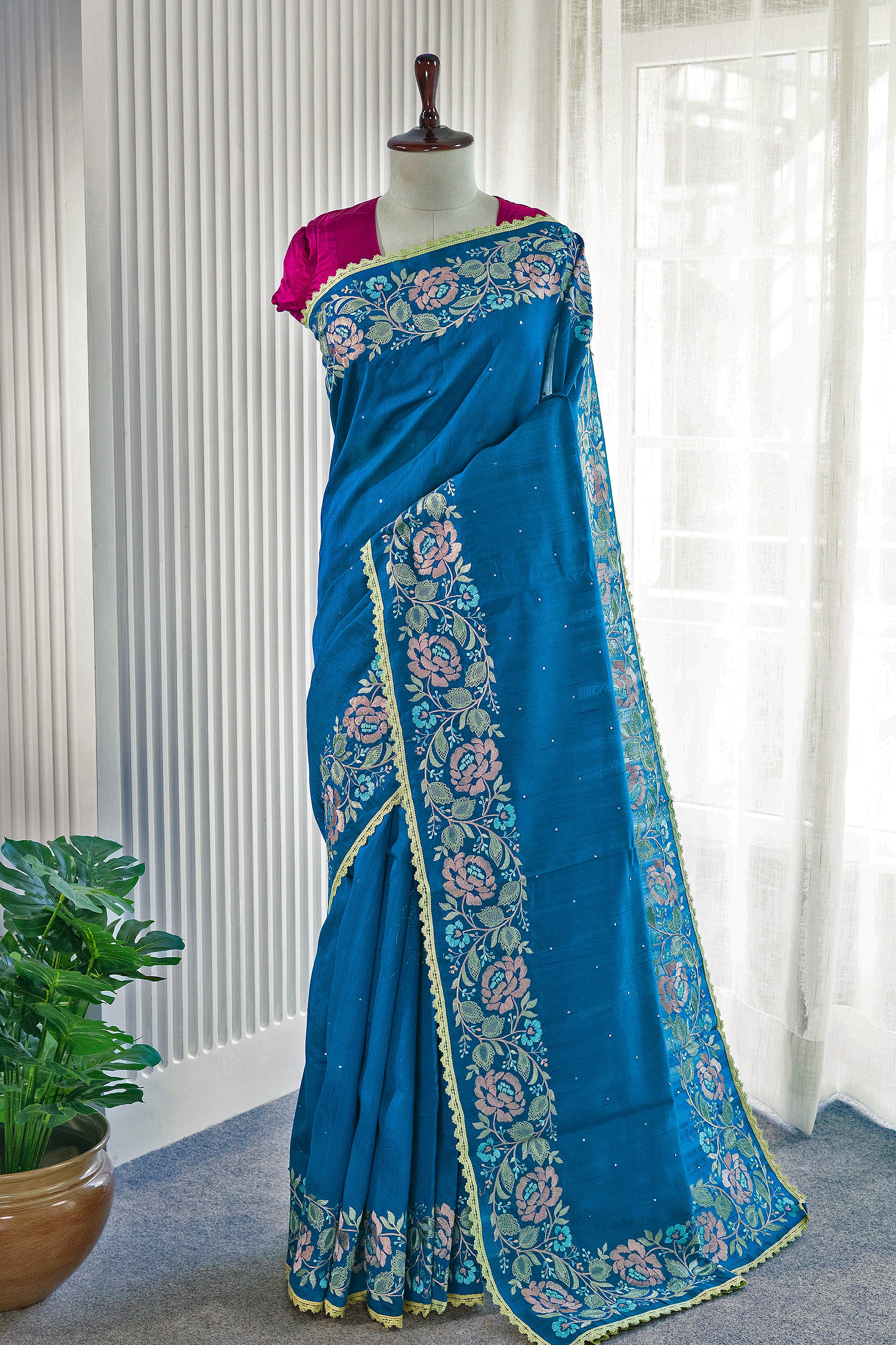 Semi Tussar Embroidery