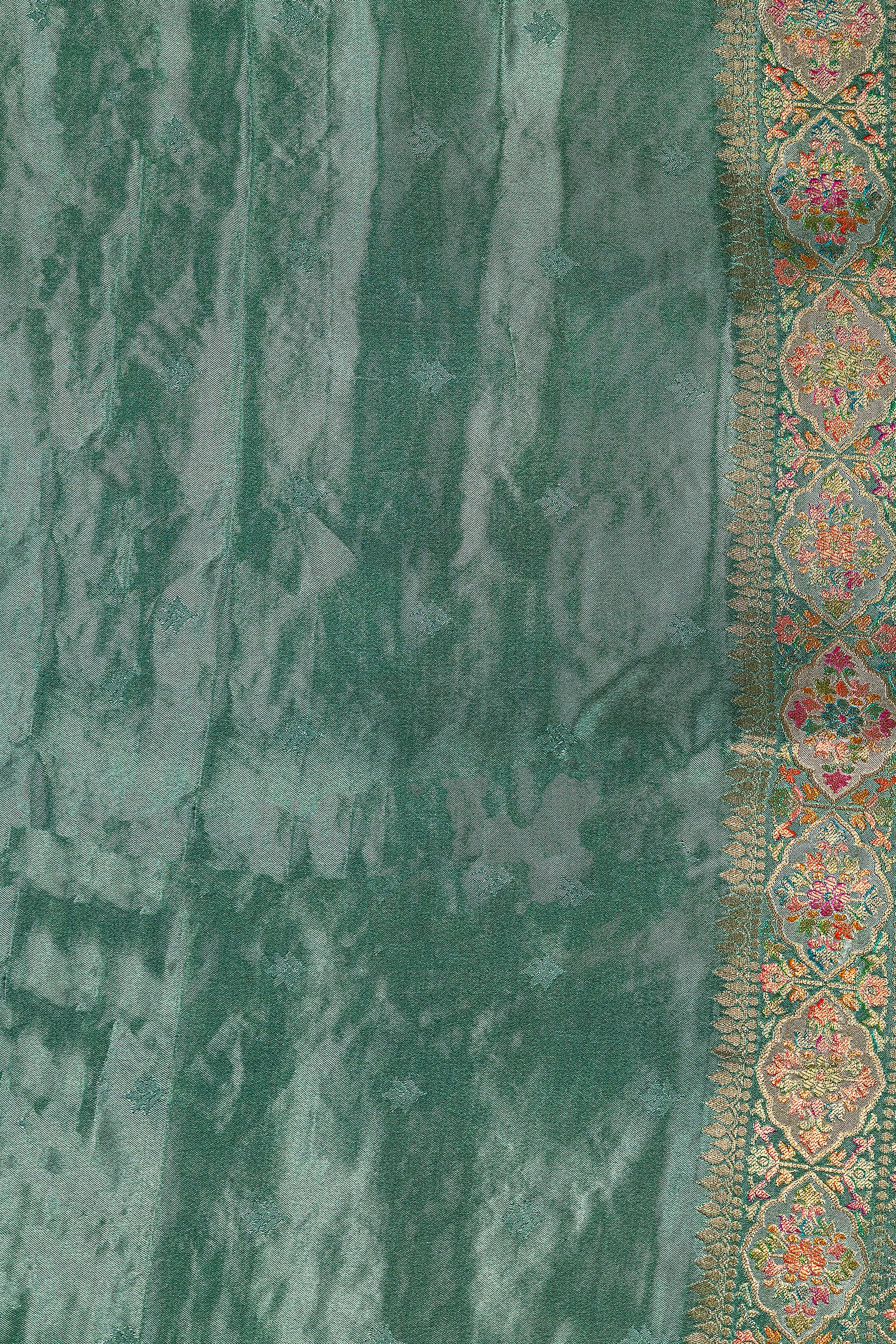 Semi Mashru With Meena Work