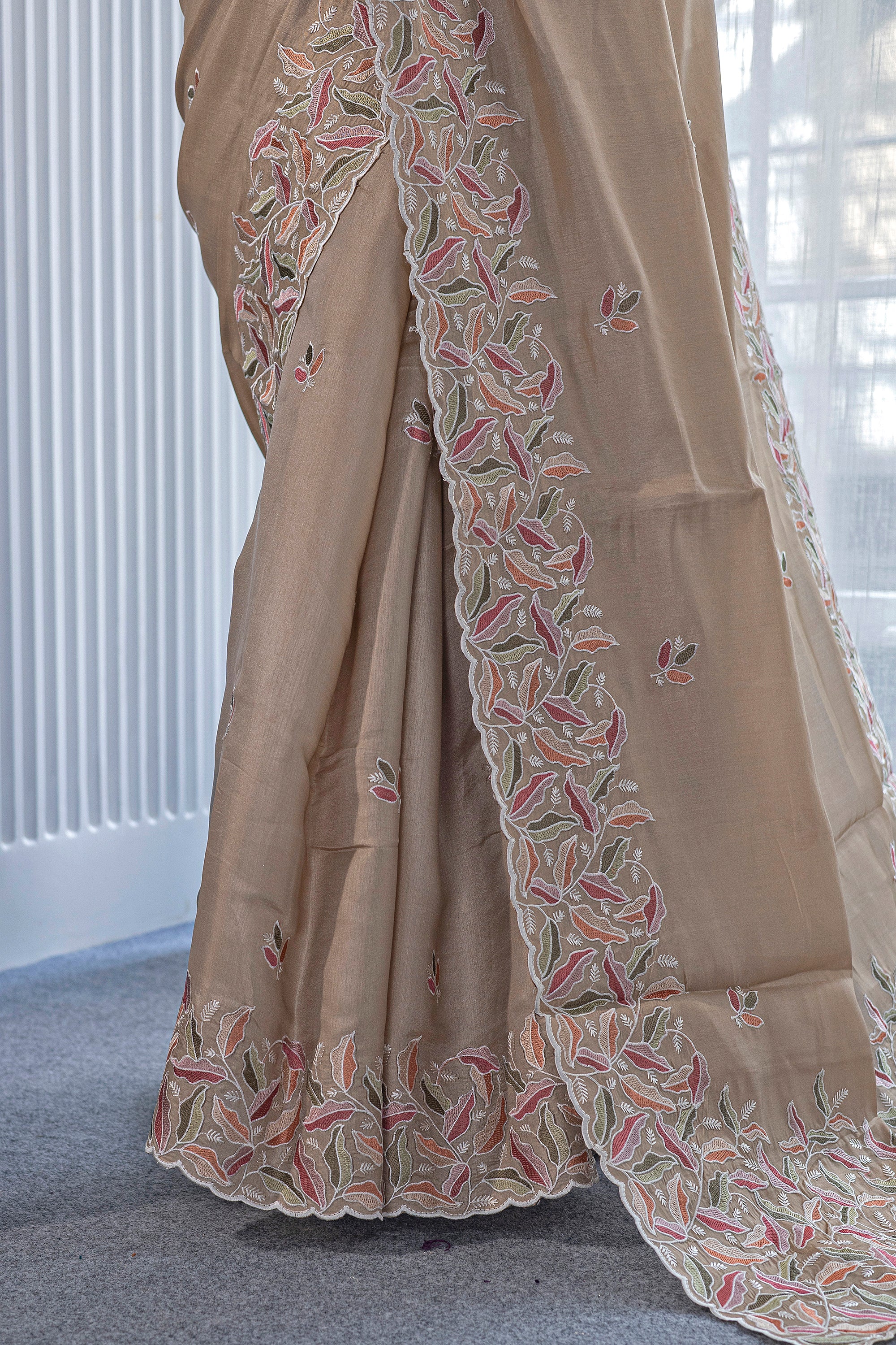 Semi Tussar Embroidery