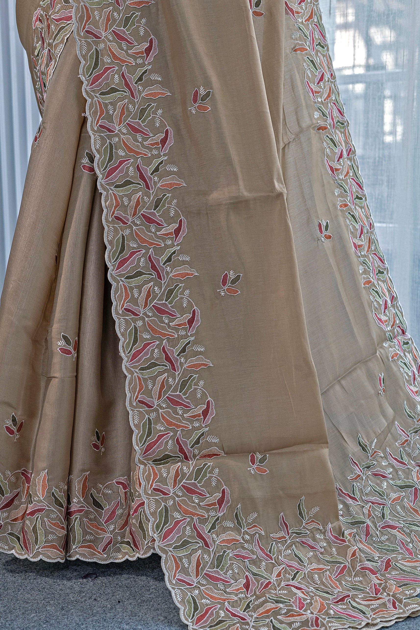 Semi Tussar Embroidery