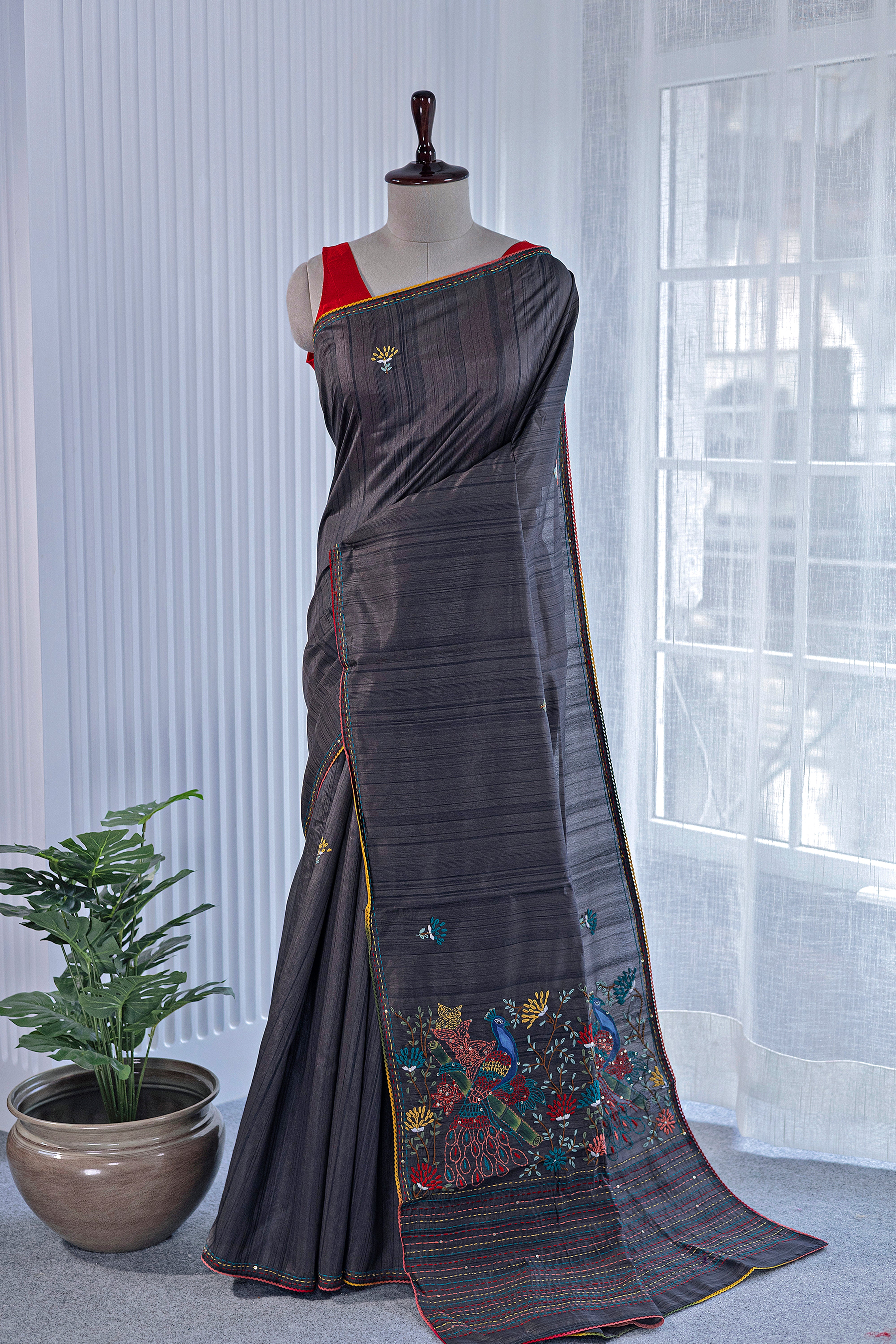 Semi Tussar Handwork