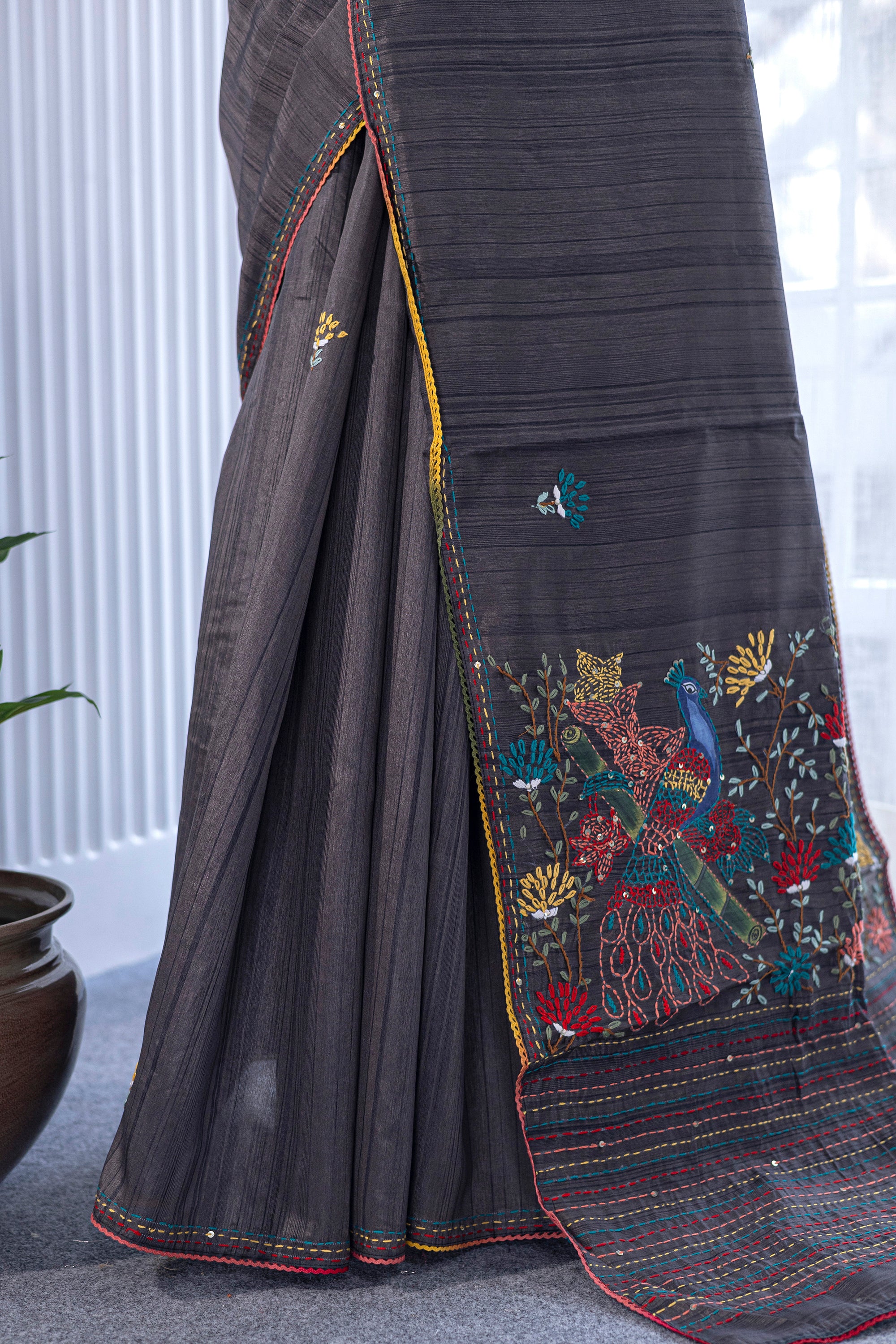 Semi Tussar Handwork