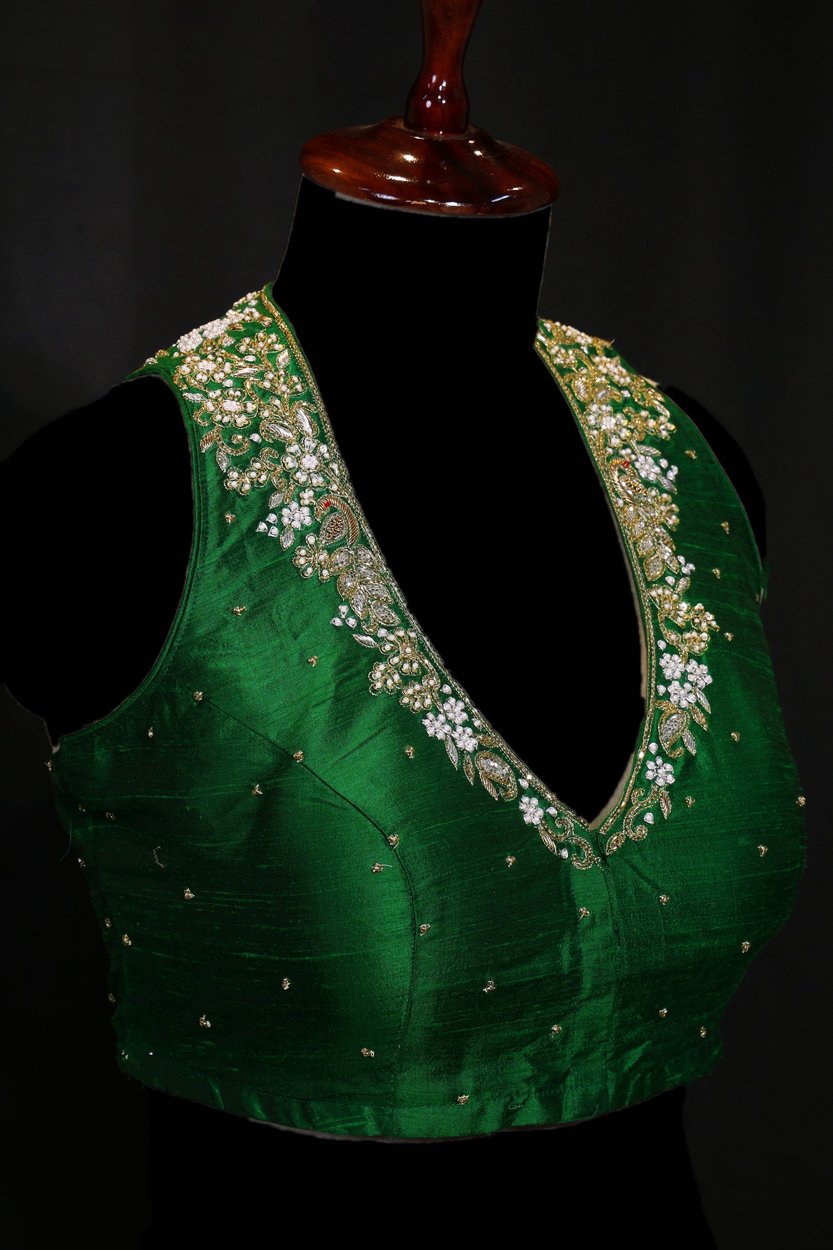 Raw Silk Sleeveless Blouse