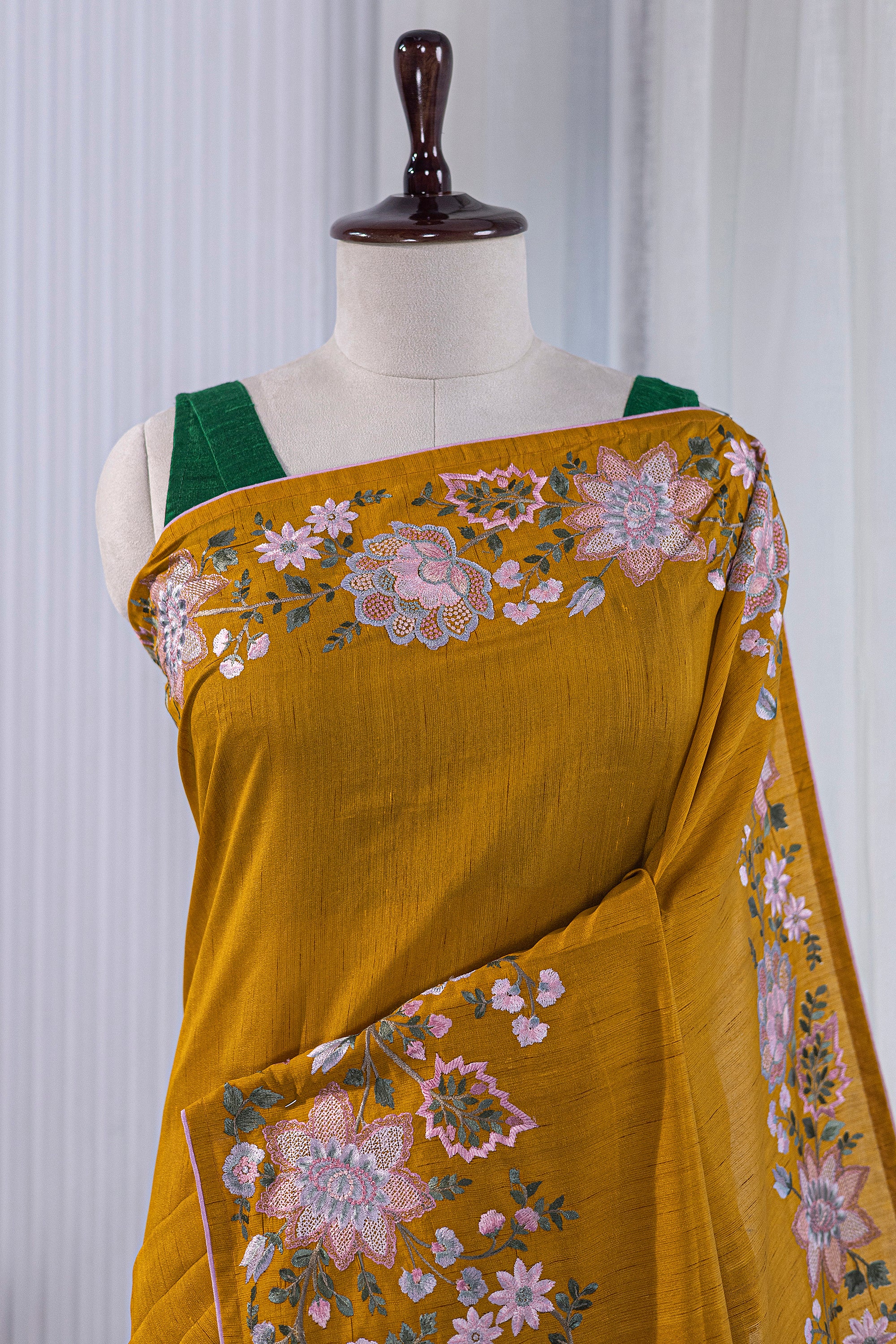 Semi Tussar Embroidery