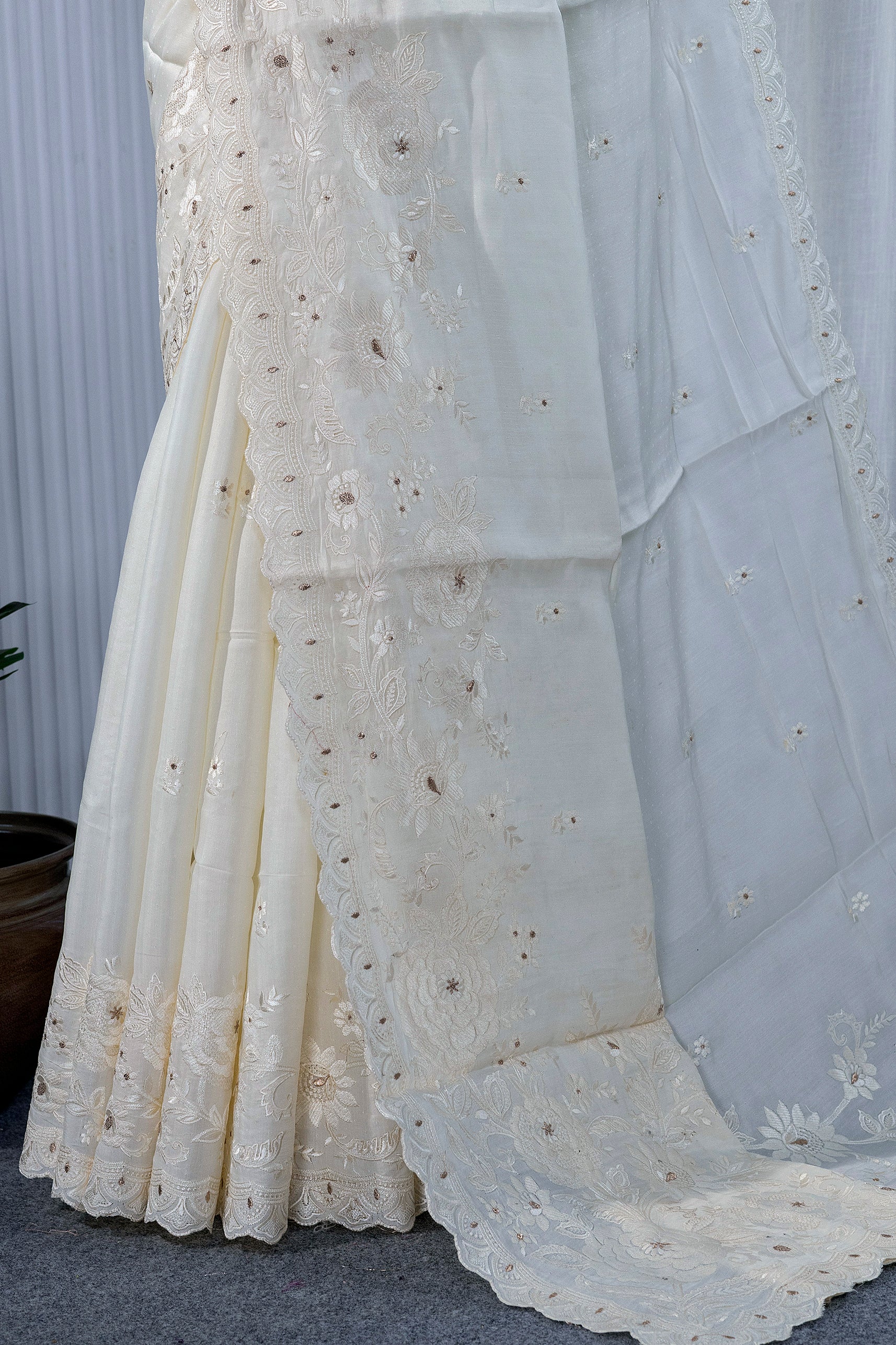 Semi Tussar Embroidery