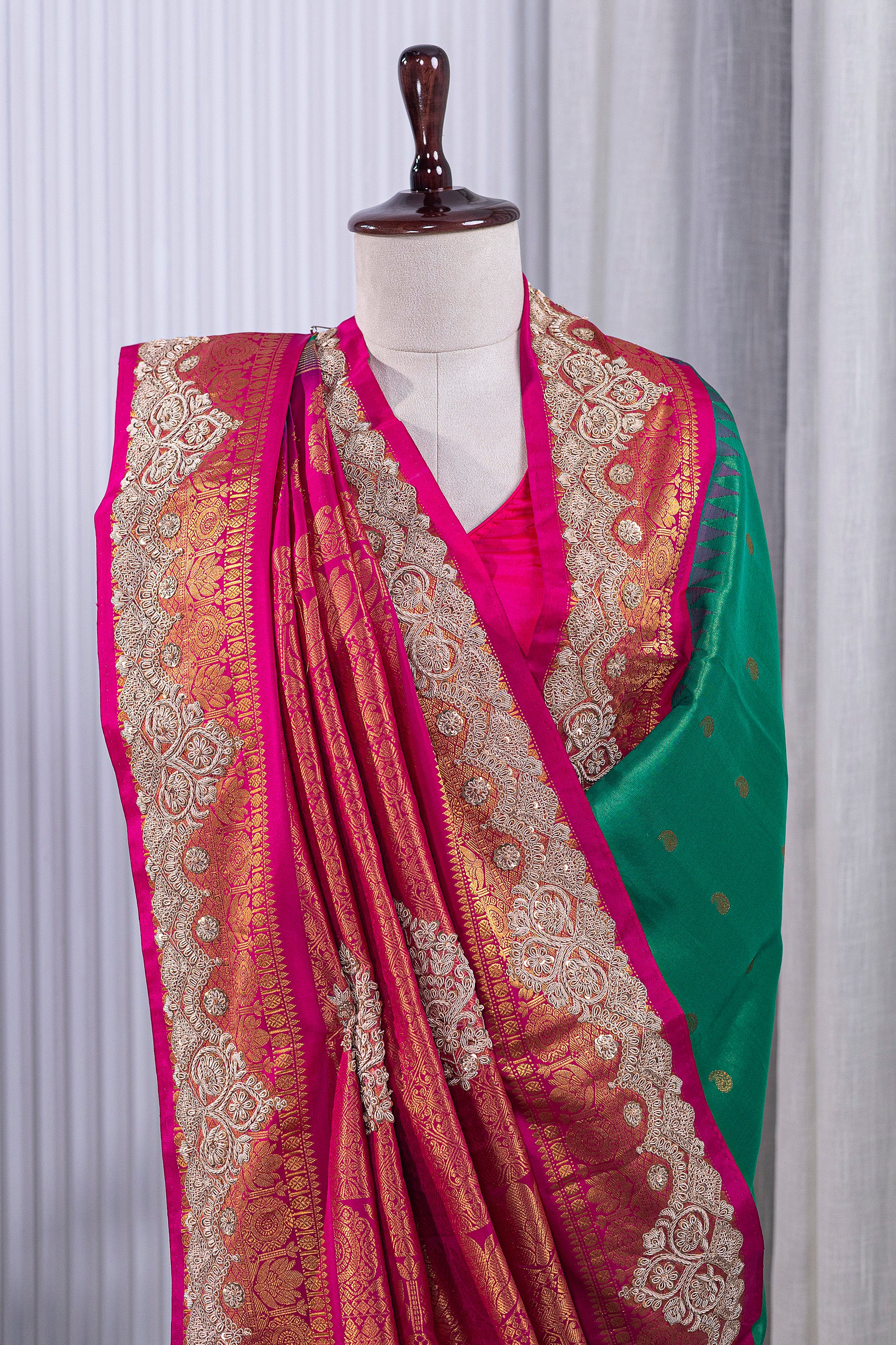 Exclusive Tissue Gadwal Zardosi Work