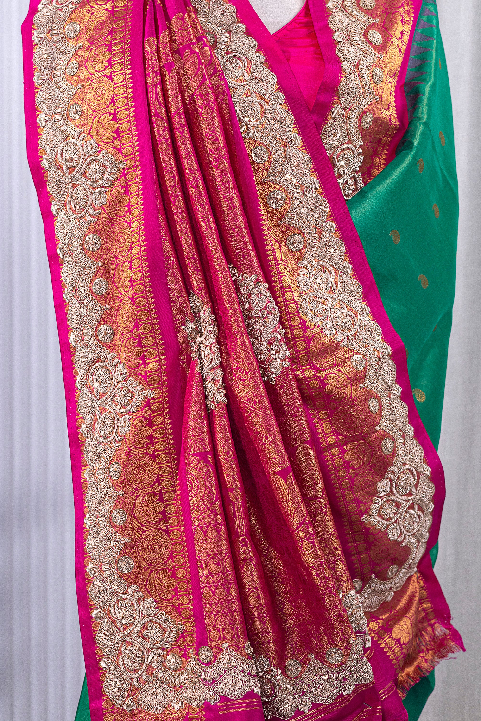 Exclusive Tissue Gadwal Zardosi Work